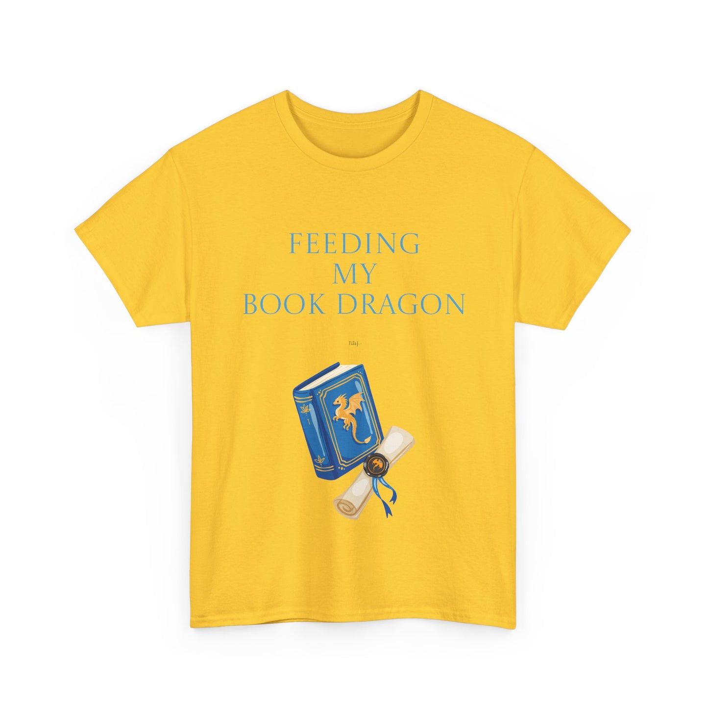 Book Dragon Unisex Heavy Cotton Tee - Creative Writer's Apparel
