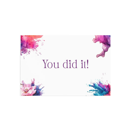 Watercolor Art Exclamation Card "You did it" Joyful Print - The Dreamer's Bookshop.