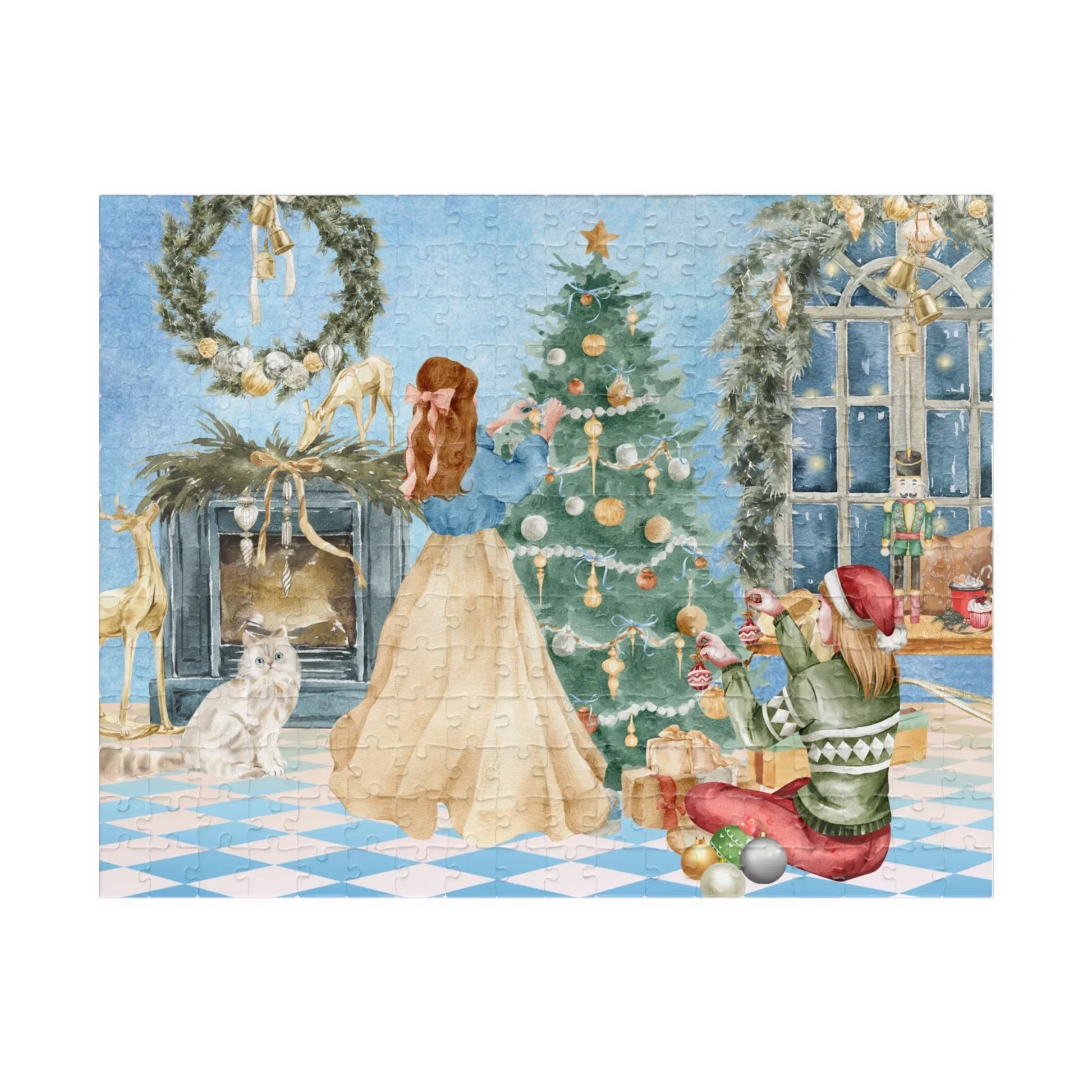 Christmas Morning Family Puzzle — Holiday Scene Jigsaw (110/252/520/1014 pcs) - The Dreamer's Bookshop.