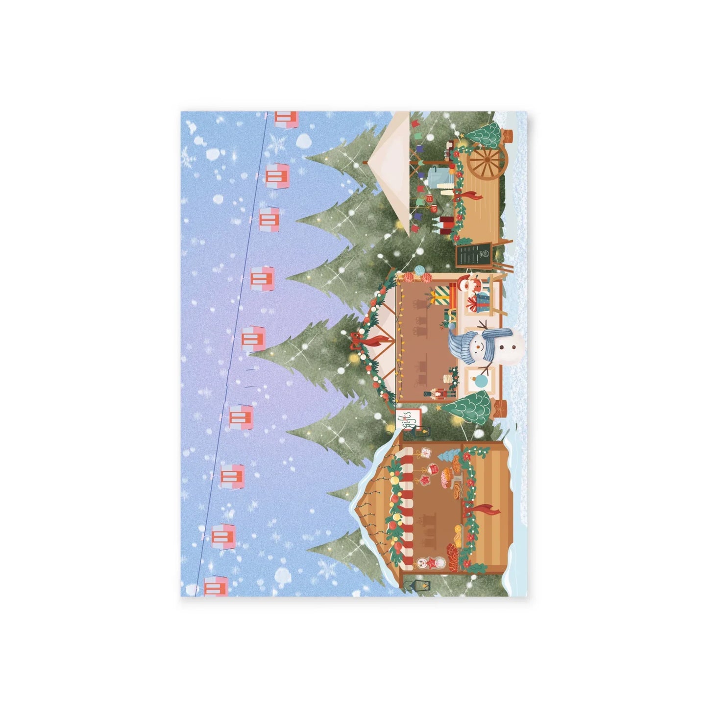 The Dreamer's Bookshop "Winter Market" Christmas Card - The Dreamer's Bookshop.