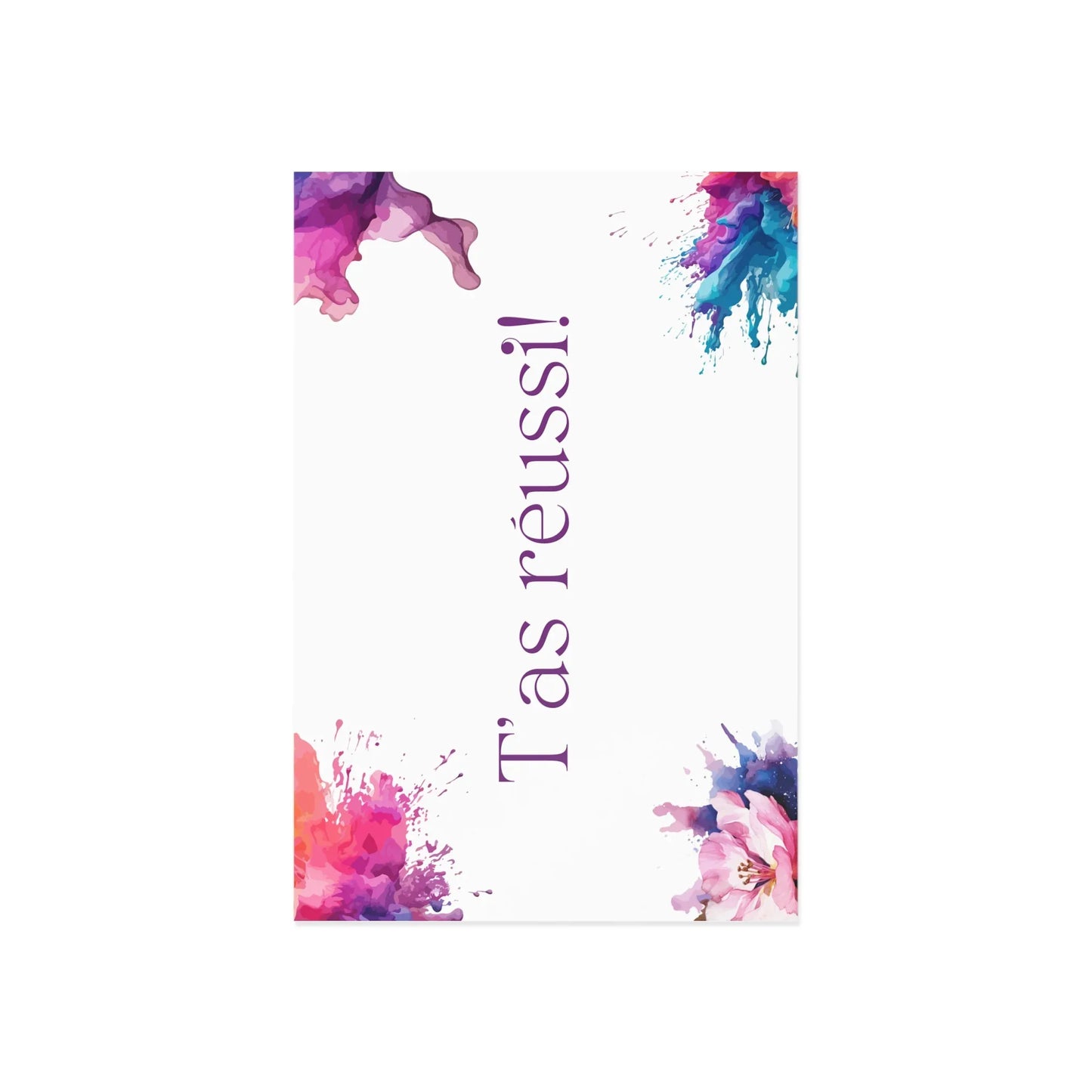 Watercolor Art Exclamation Card "T'as réussi" Joyful Print - The Dreamer's Bookshop.