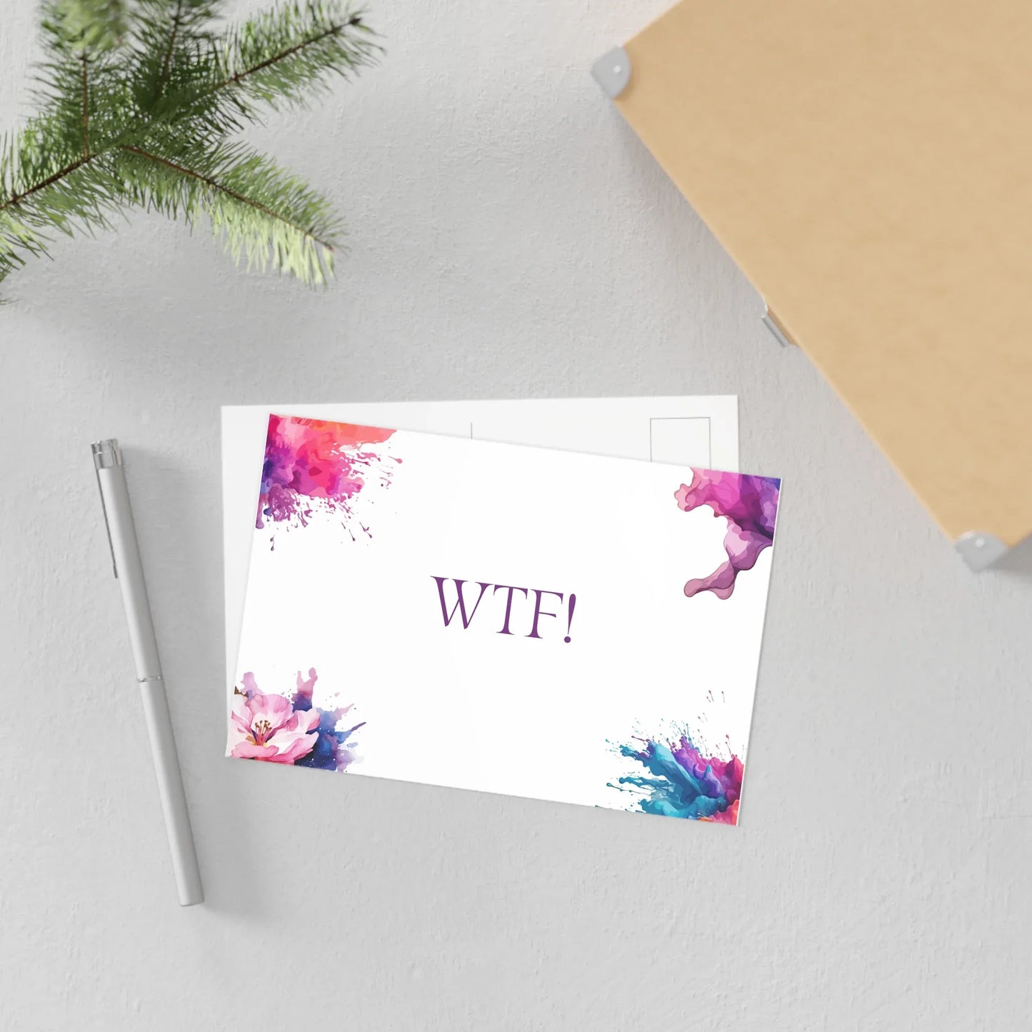 Watercolor Art Exclamation Card "WTF" Joyful Print - The Dreamer's Bookshop.