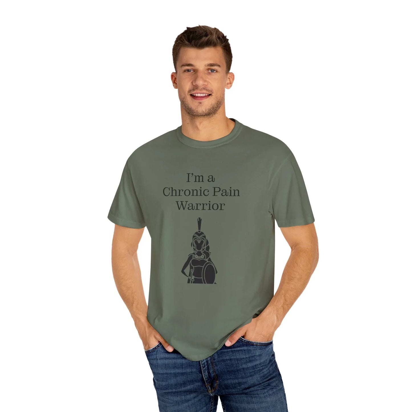 Chronic Pain Warrior Unisex Garment-Dyed T-shirt - Inspirational Motivational Tee - The Dreamer's Bookshop.