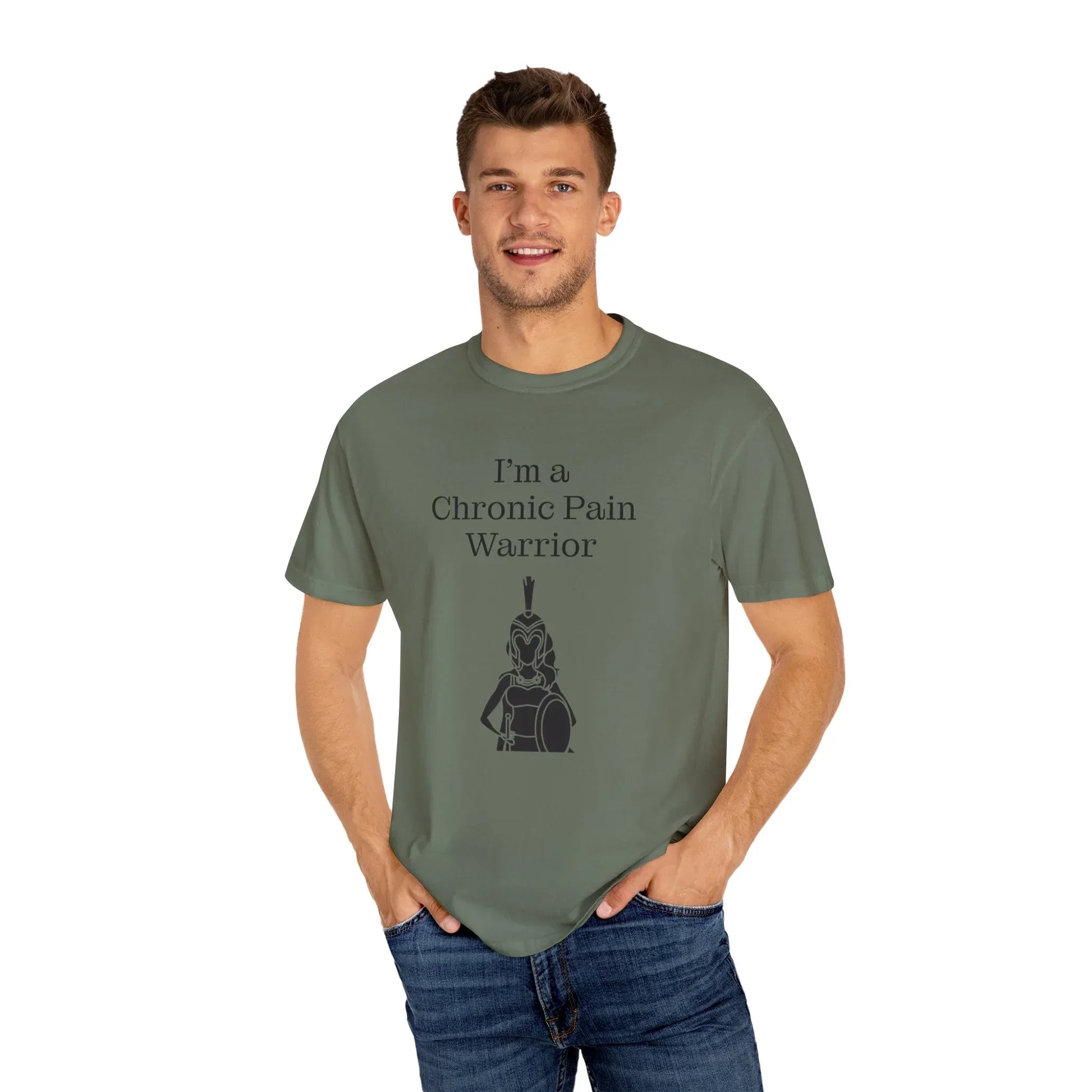 Chronic Pain Warrior Unisex Garment-Dyed T-shirt - Inspirational Motivational Tee - The Dreamer's Bookshop.
