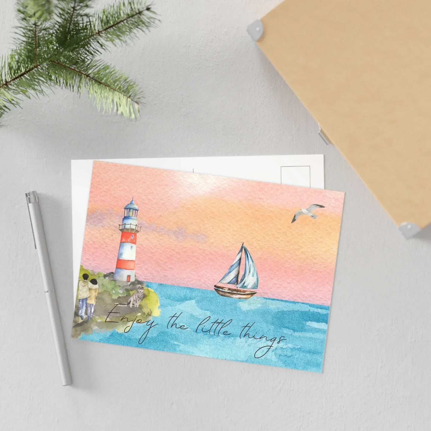 The Dreamer's Bookshop "Lighthouse" Enjoy the little things Card - The Dreamer's Bookshop.