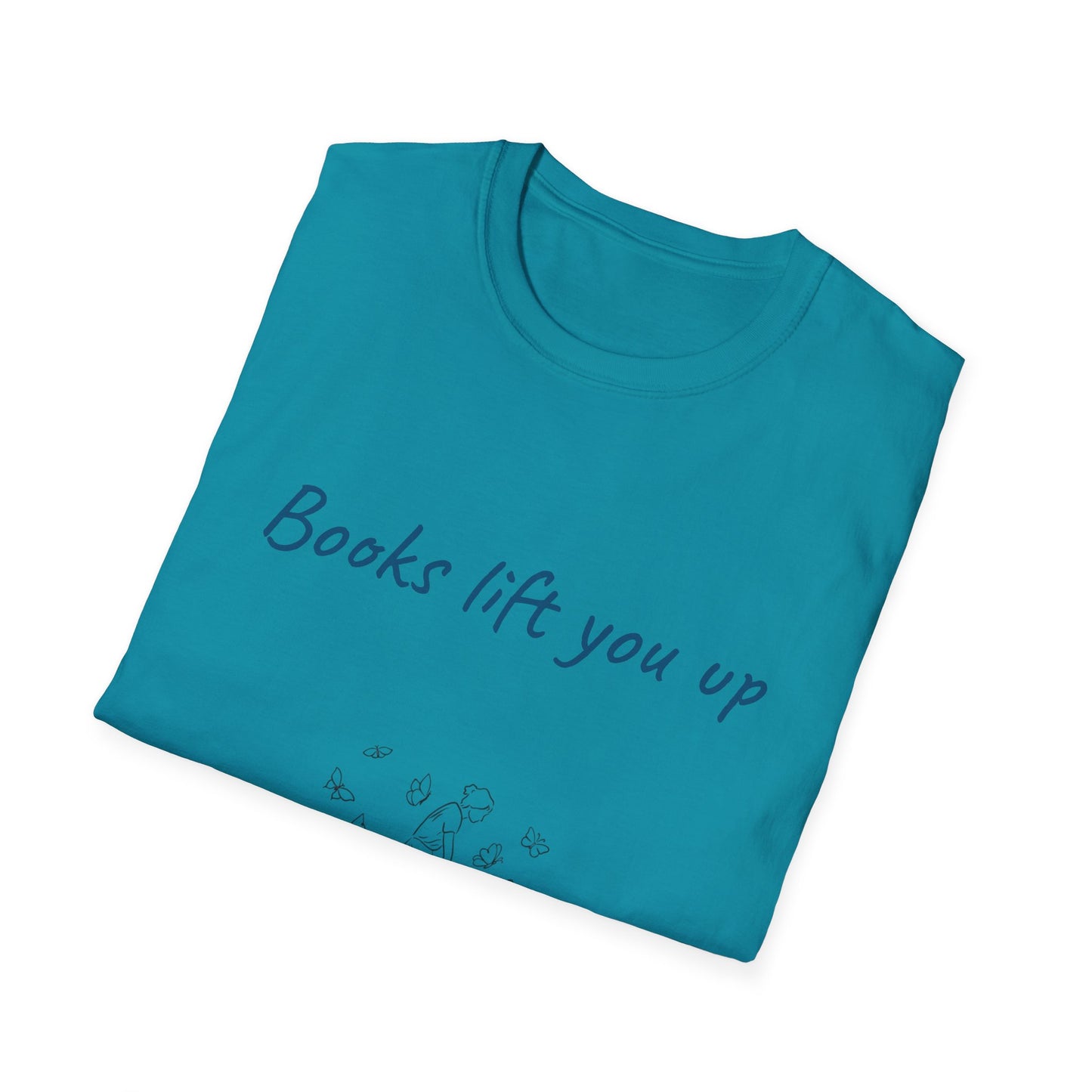 Inspirational Unisex Softstyle T-Shirt - Books Lift You Up
