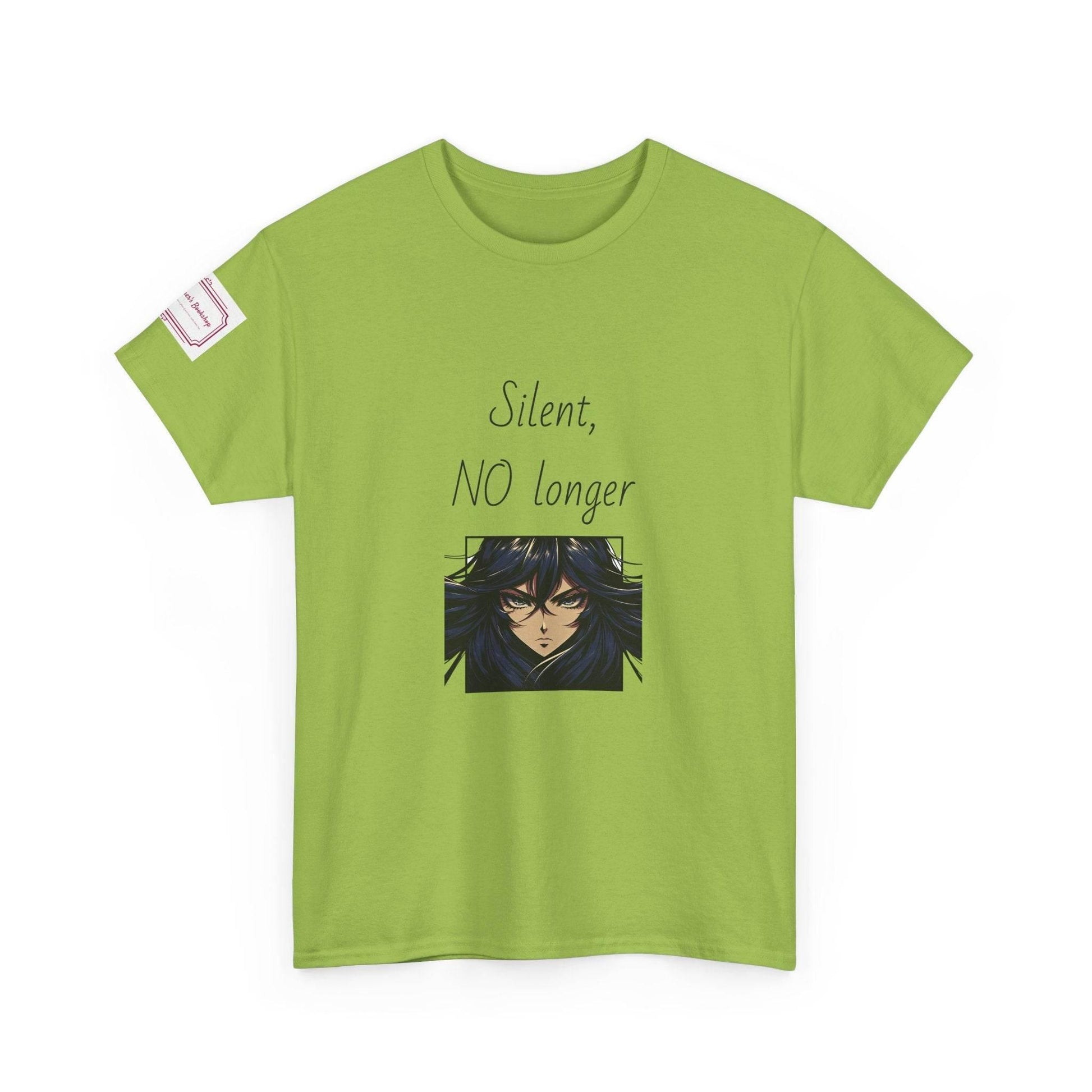 Silent, NO longer - Inspirational Unisex Heavy Cotton Tee - The Dreamer's Bookshop.