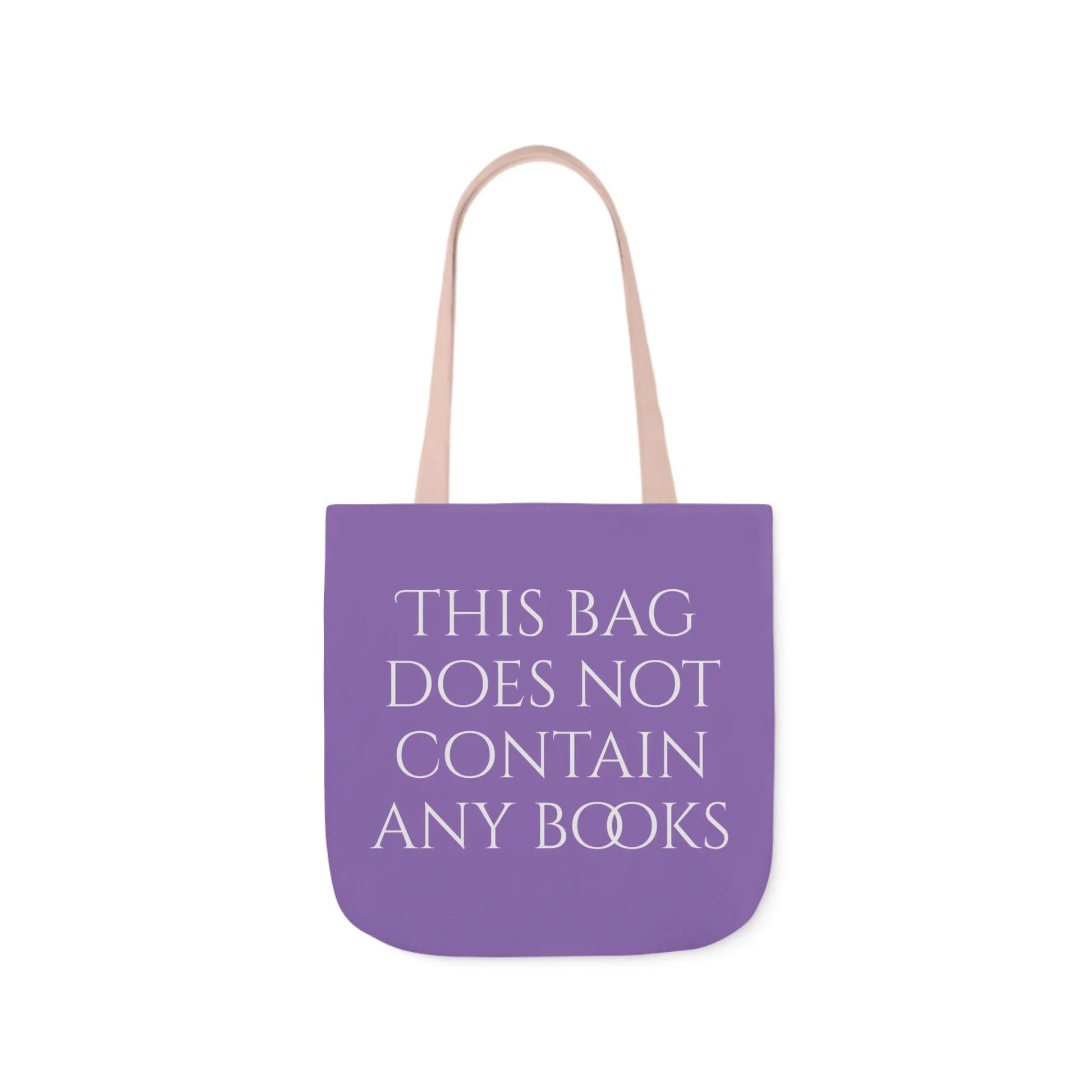Funny Canvas Tote Bag - "This Bag Does Not Contain Any Books" - 5-Color Straps - The Dreamer's Bookshop.