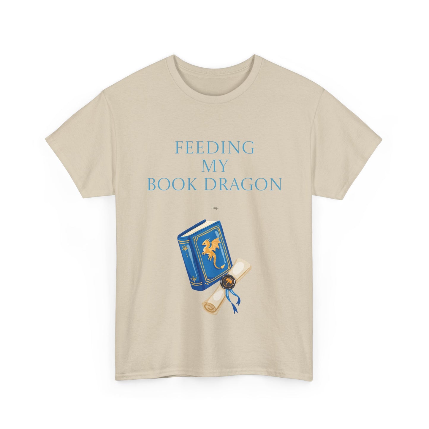 Book Dragon Unisex Heavy Cotton Tee - Creative Writer's Apparel