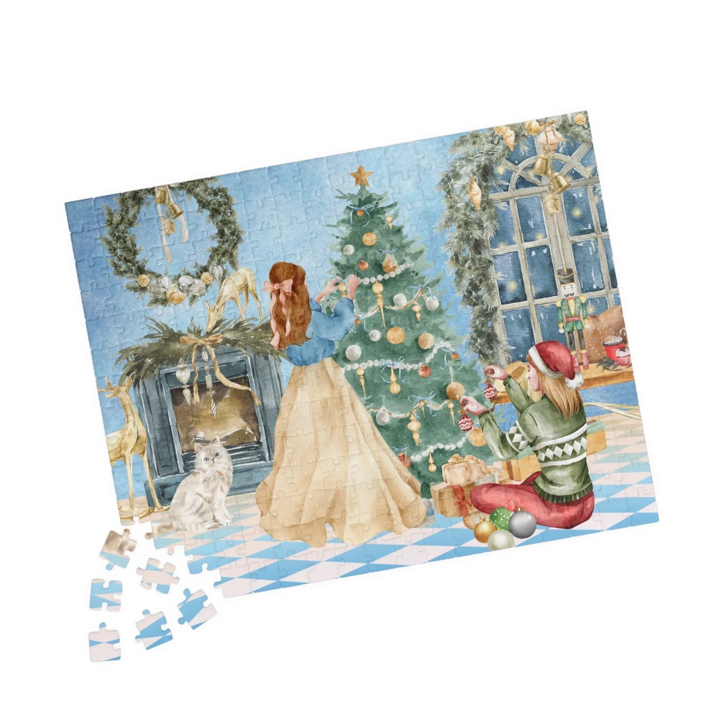 Christmas Morning Family Puzzle — Holiday Scene Jigsaw (110/252/520/1014 pcs) - The Dreamer's Bookshop.