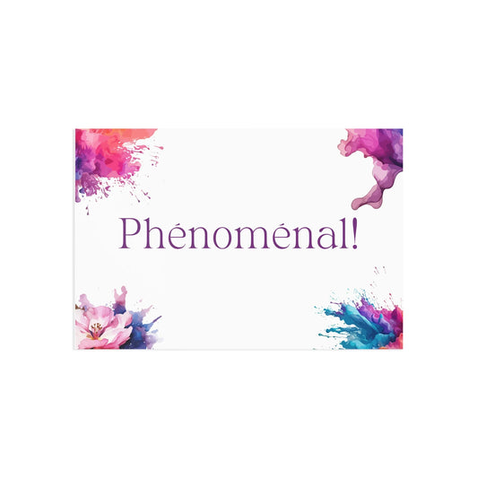 Watercolor Art Exclamation Card "Phénoménal" Joyful Print - The Dreamer's Bookshop.