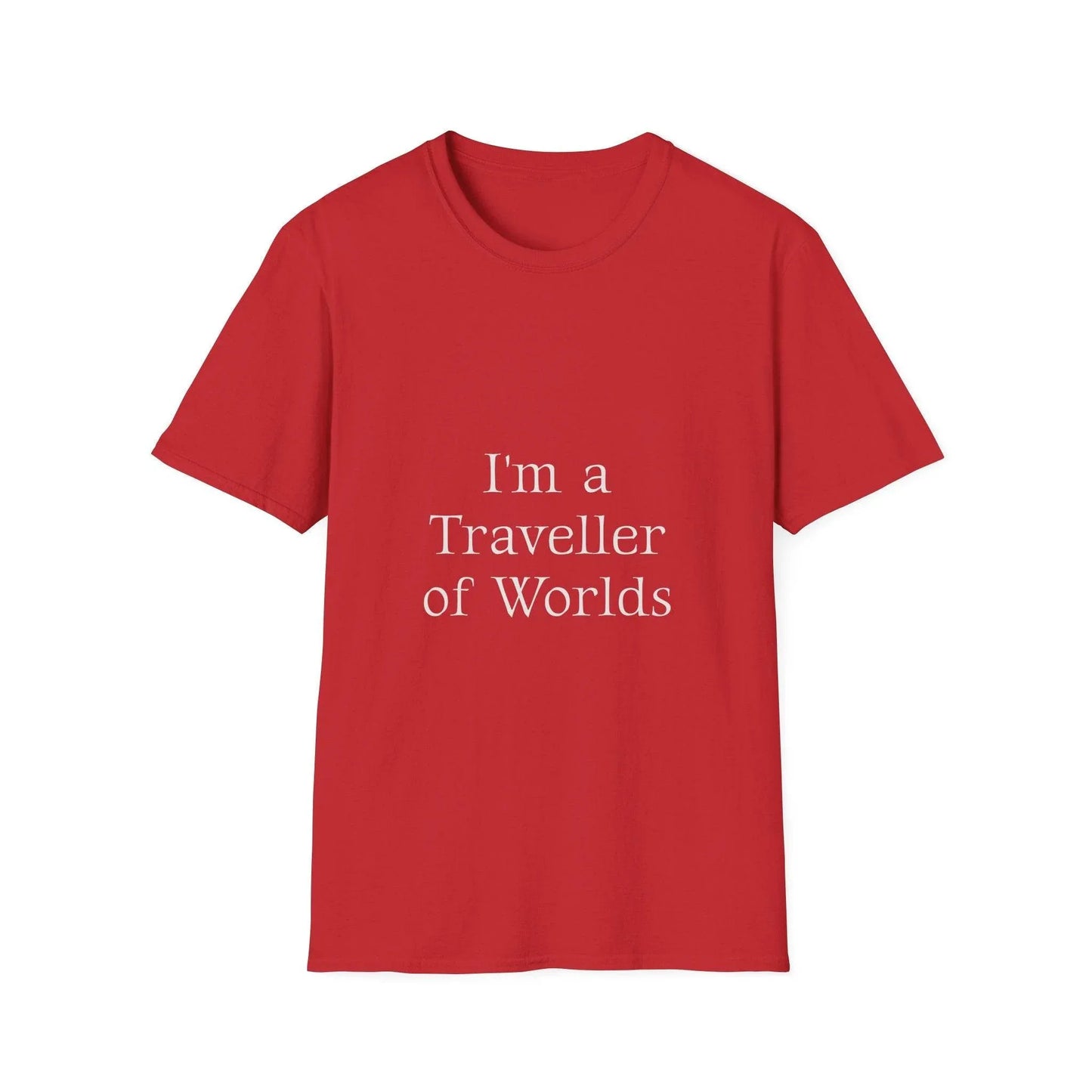 Unisex Softstyle T-Shirt - 'I'm a Traveller of Worlds' & 'Books Take Me Places Far & Beyond' - The Dreamer's Bookshop.