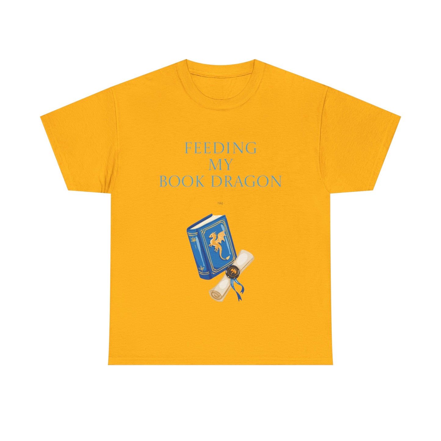 Book Dragon Unisex Heavy Cotton Tee - Creative Writer's Apparel