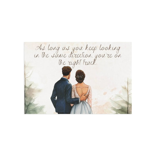 The Dreamer's Bookshop Cute "Right Track" Wedding Card - The Dreamer's Bookshop.