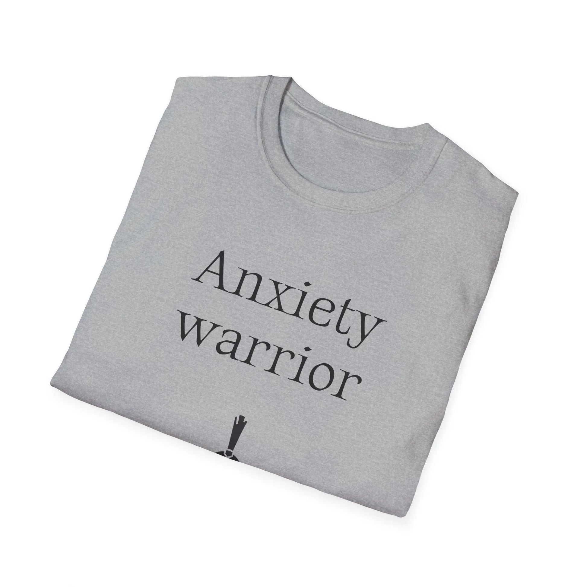 Anxiety Warrior Unisex Softstyle T-Shirt - Empowering Battle Against Mental Health - The Dreamer's Bookshop.