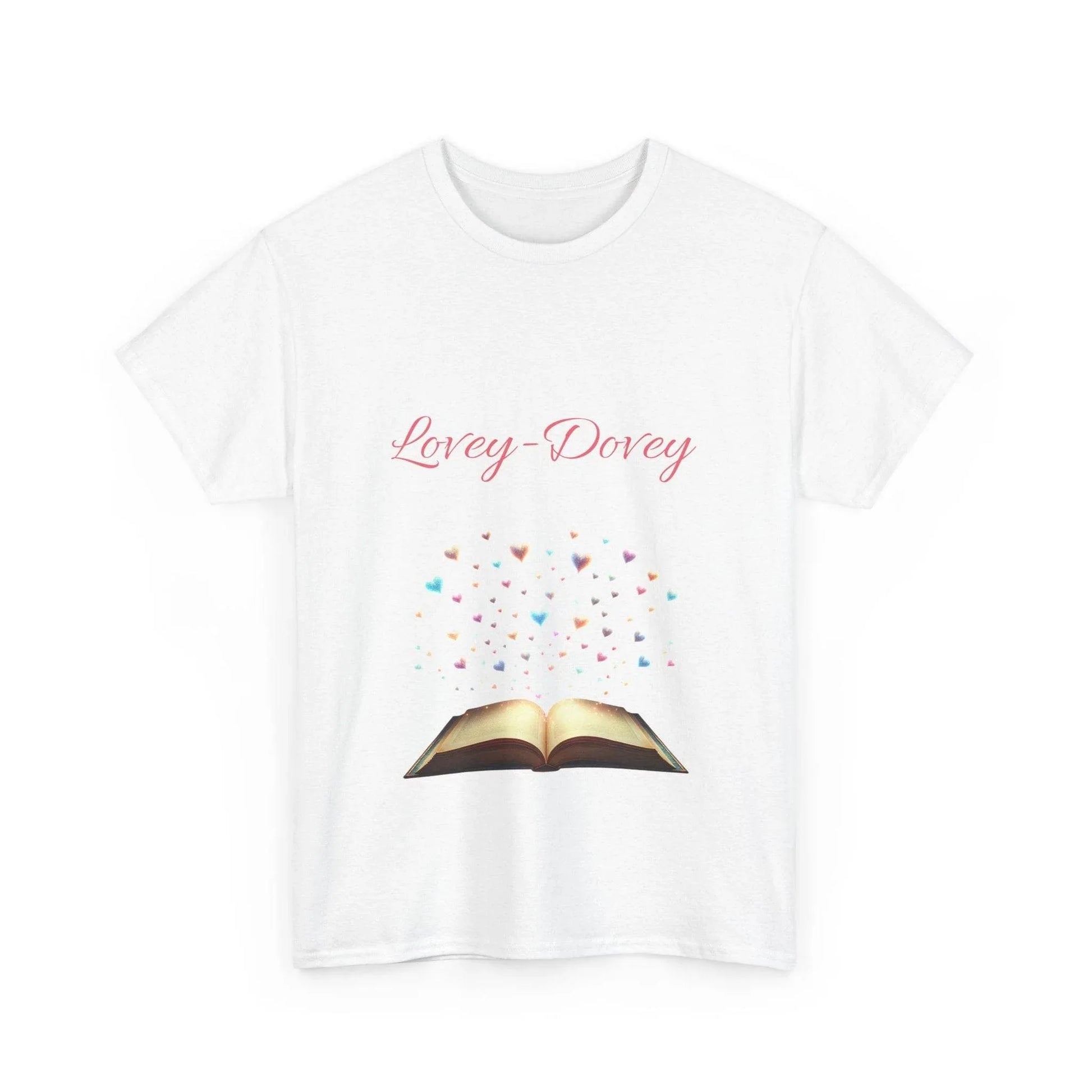 Lovey-Dovey - Unisex Heavy Cotton Tee - Sweet Romance - The Dreamer's Bookshop.