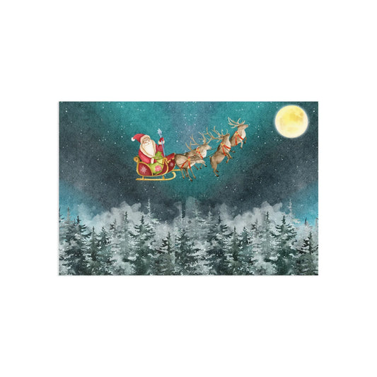 The Dreamer's Bookshop "Flying Santa Sleigh" Christmas Card - The Dreamer's Bookshop.