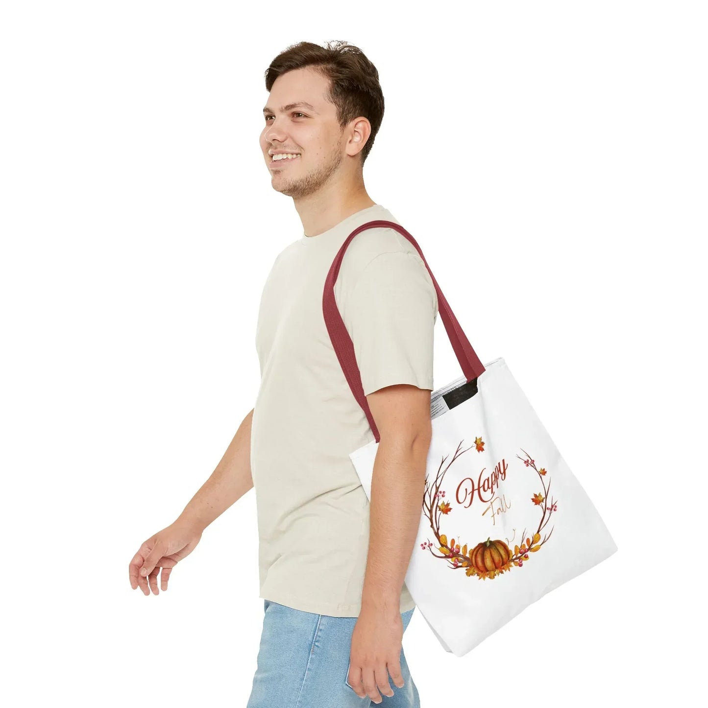 Happy Fall Tote Bag - Cozy Autumn Design - The Dreamer's Bookshop.