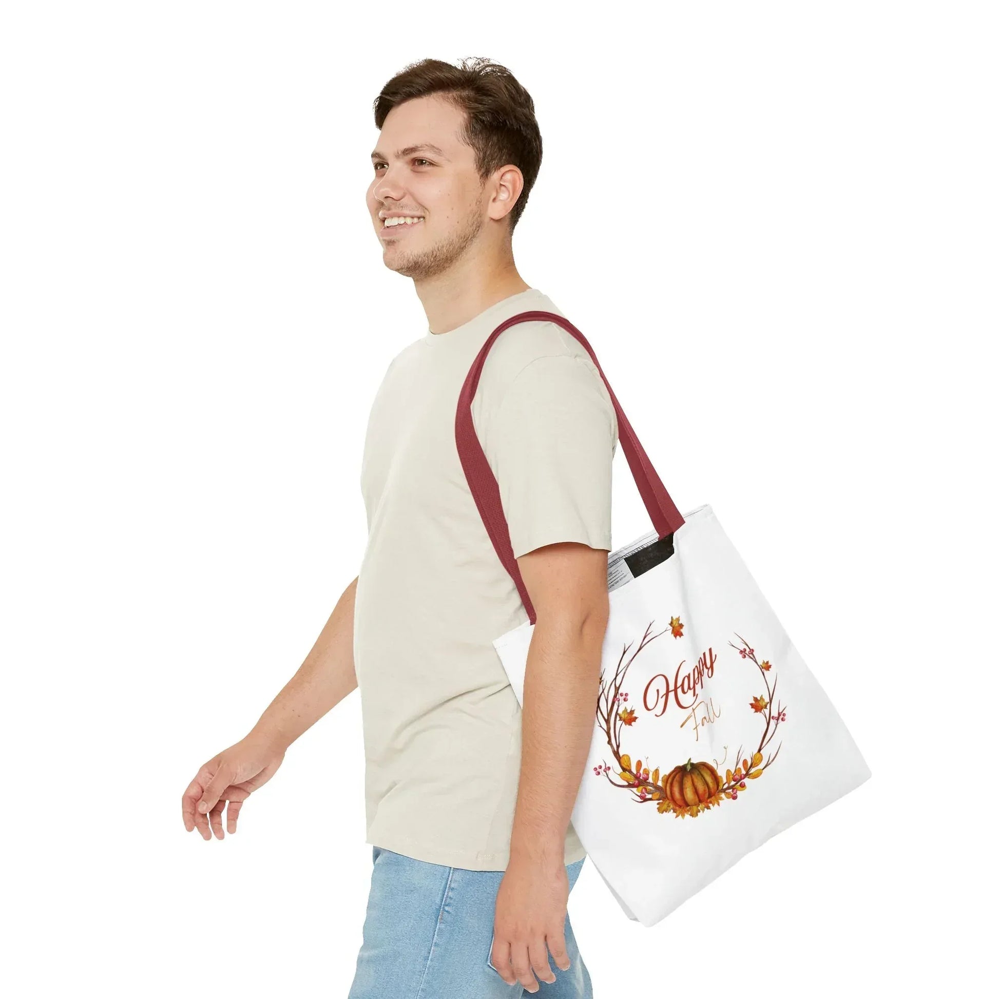 Happy Fall Tote Bag - Cozy Autumn Design - The Dreamer's Bookshop.
