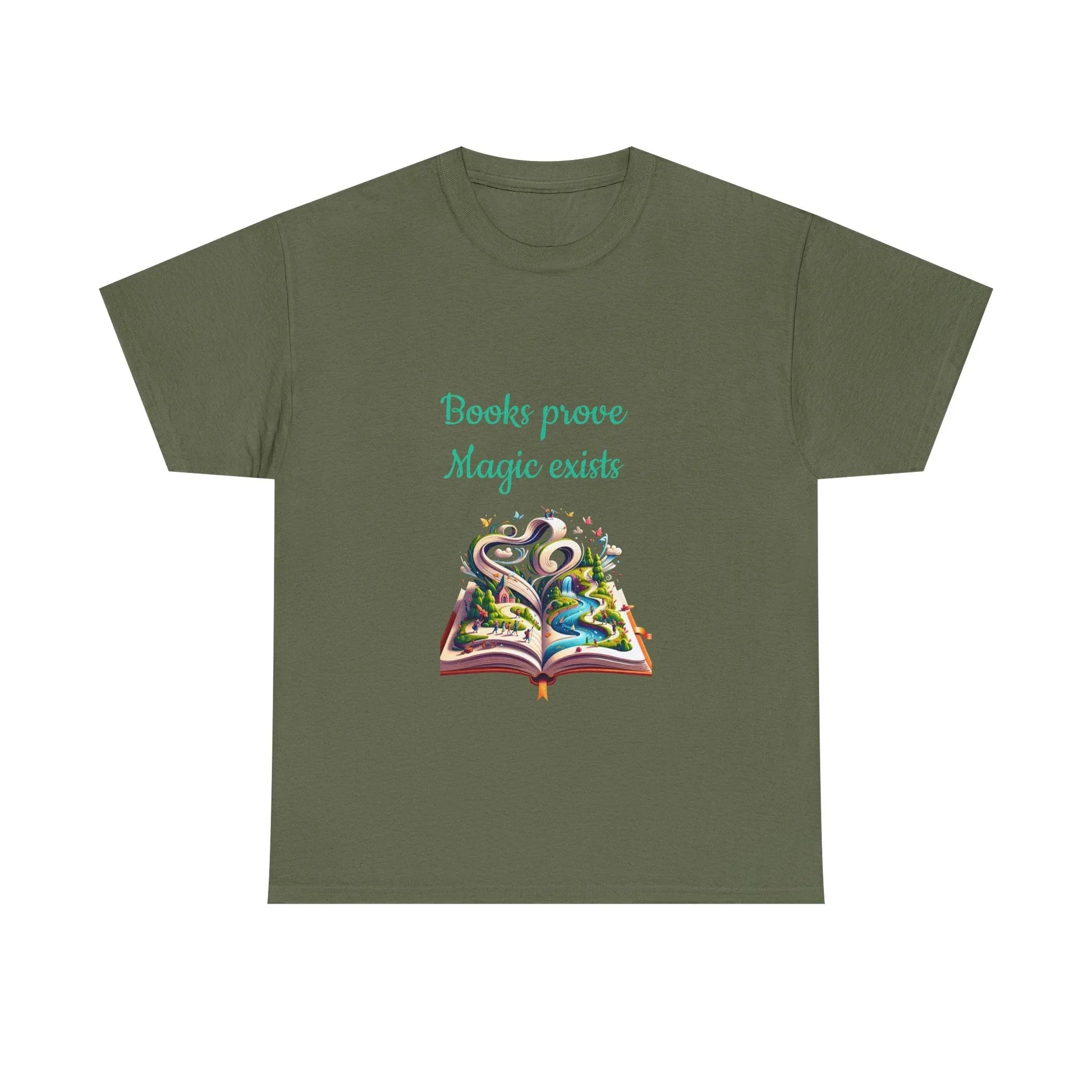 Book Lover's Unisex Heavy Cotton Tee - "Magic Exists" - The Dreamer's Bookshop.