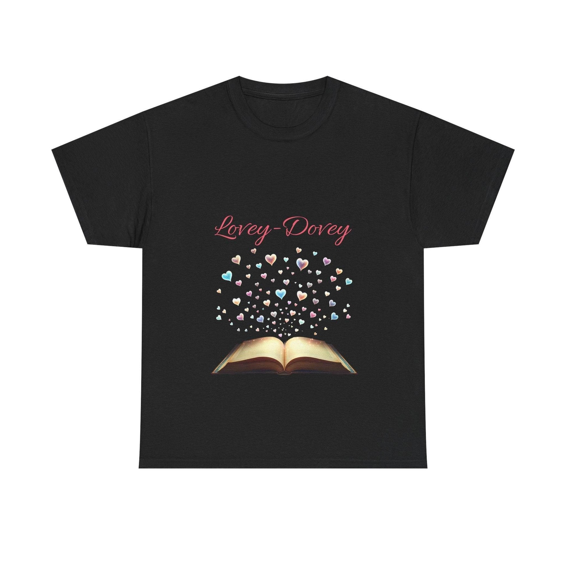 Lovey - Dovey - Unisex Heavy Cotton Tee - Sweet Romance - The Dreamer's Bookshop.