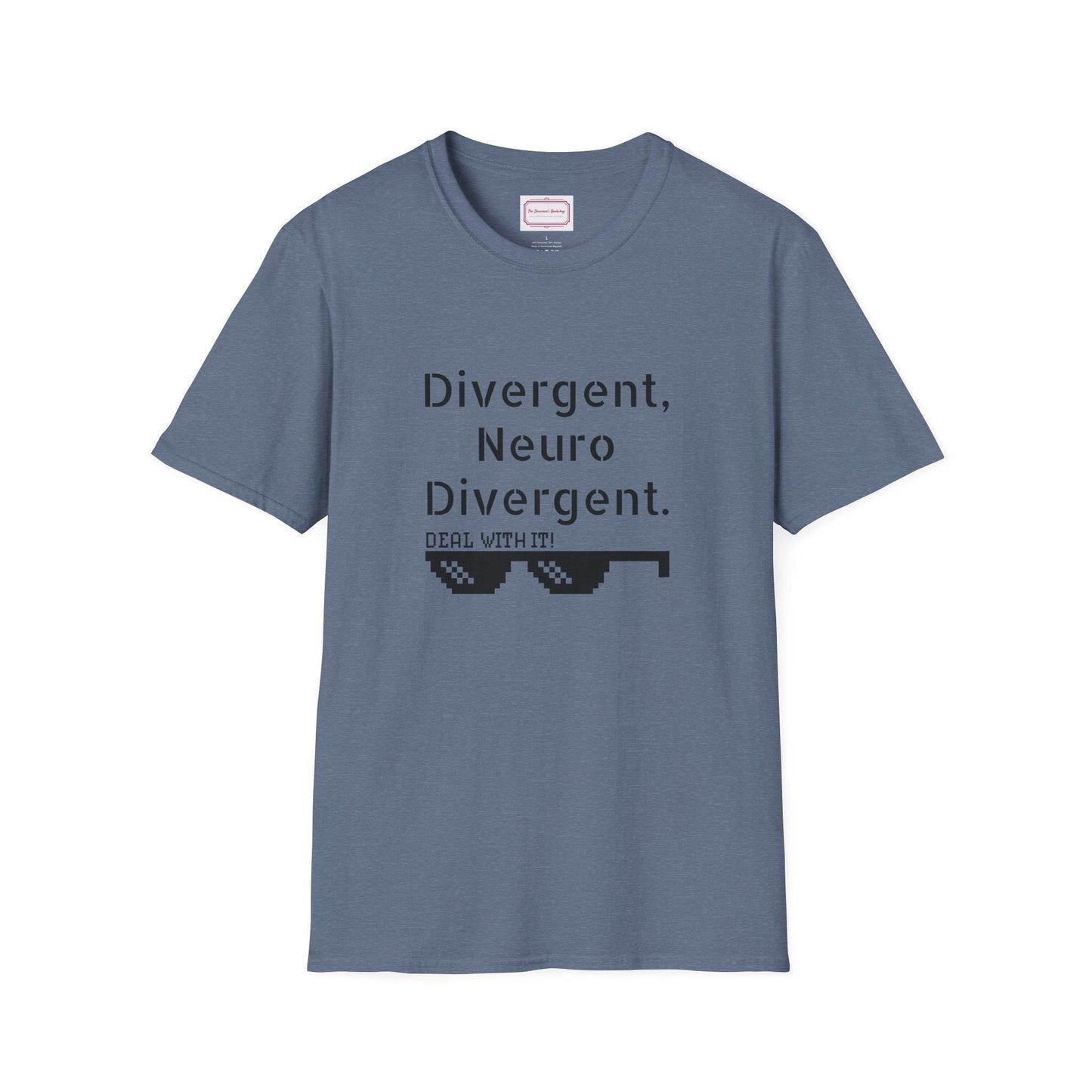 Divergent Neurodivergent T-Shirt - Unisex Softstyle Tee for Acceptance and Awareness - The Dreamer's Bookshop.