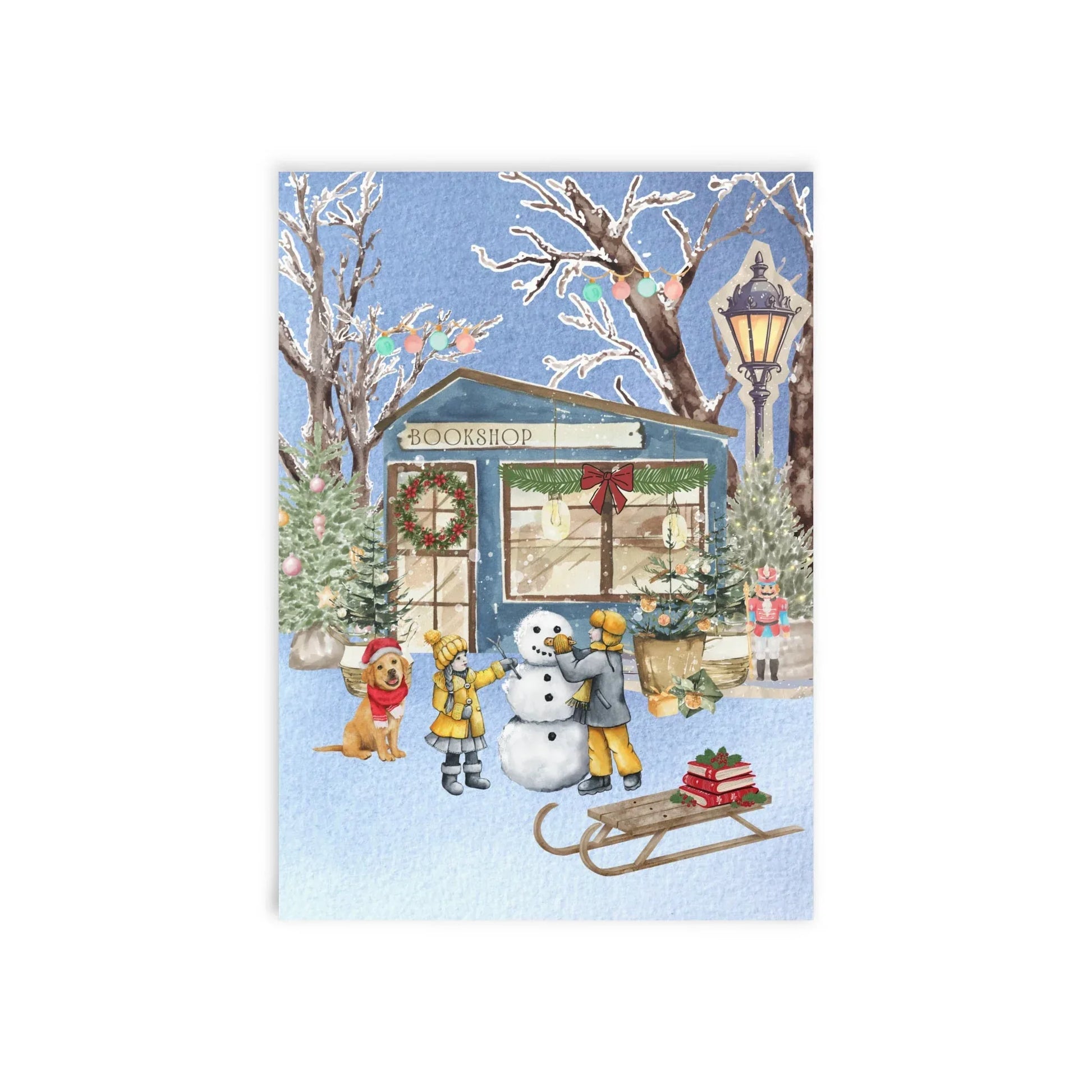 The Dreamer's Bookshop "Winter Bookshop" Christmas Card - The Dreamer's Bookshop.
