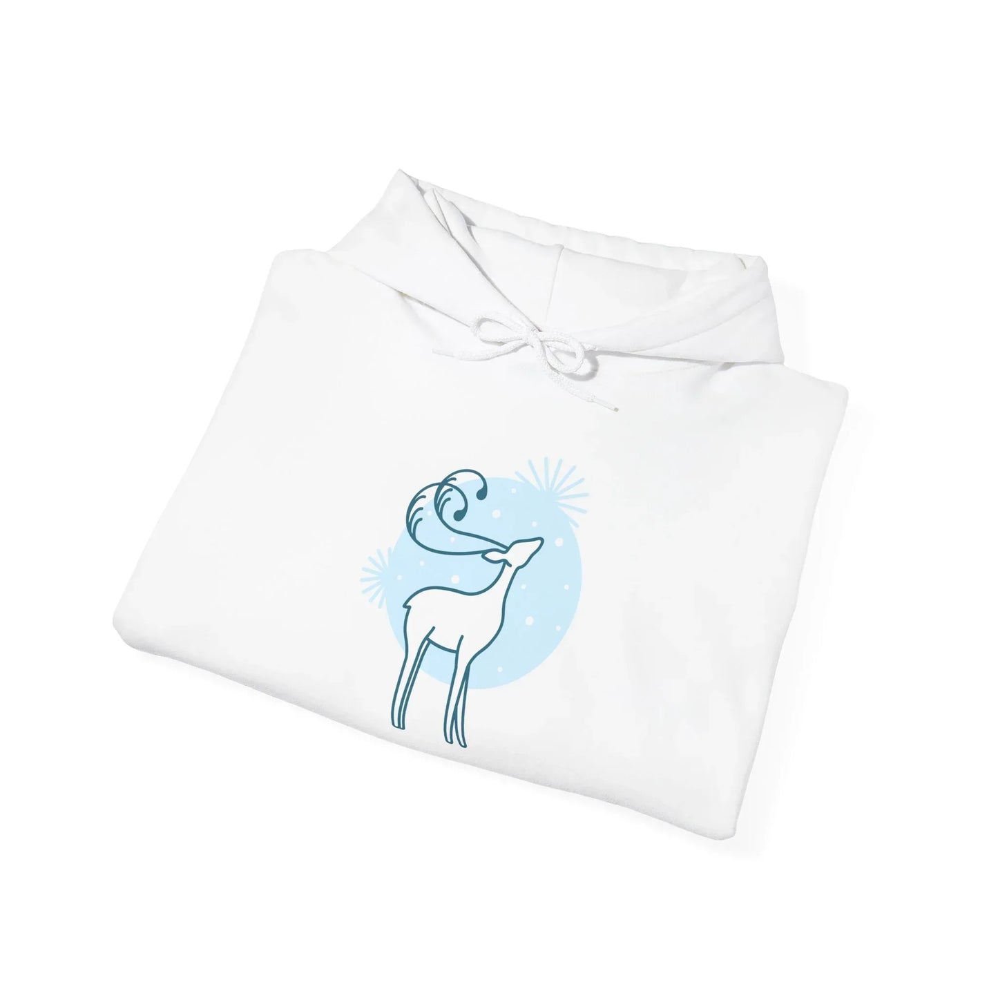 Christmas Deer Unisex Hooded Sweatshirt - Cozy Literary Apparel - The Dreamer's Bookshop.