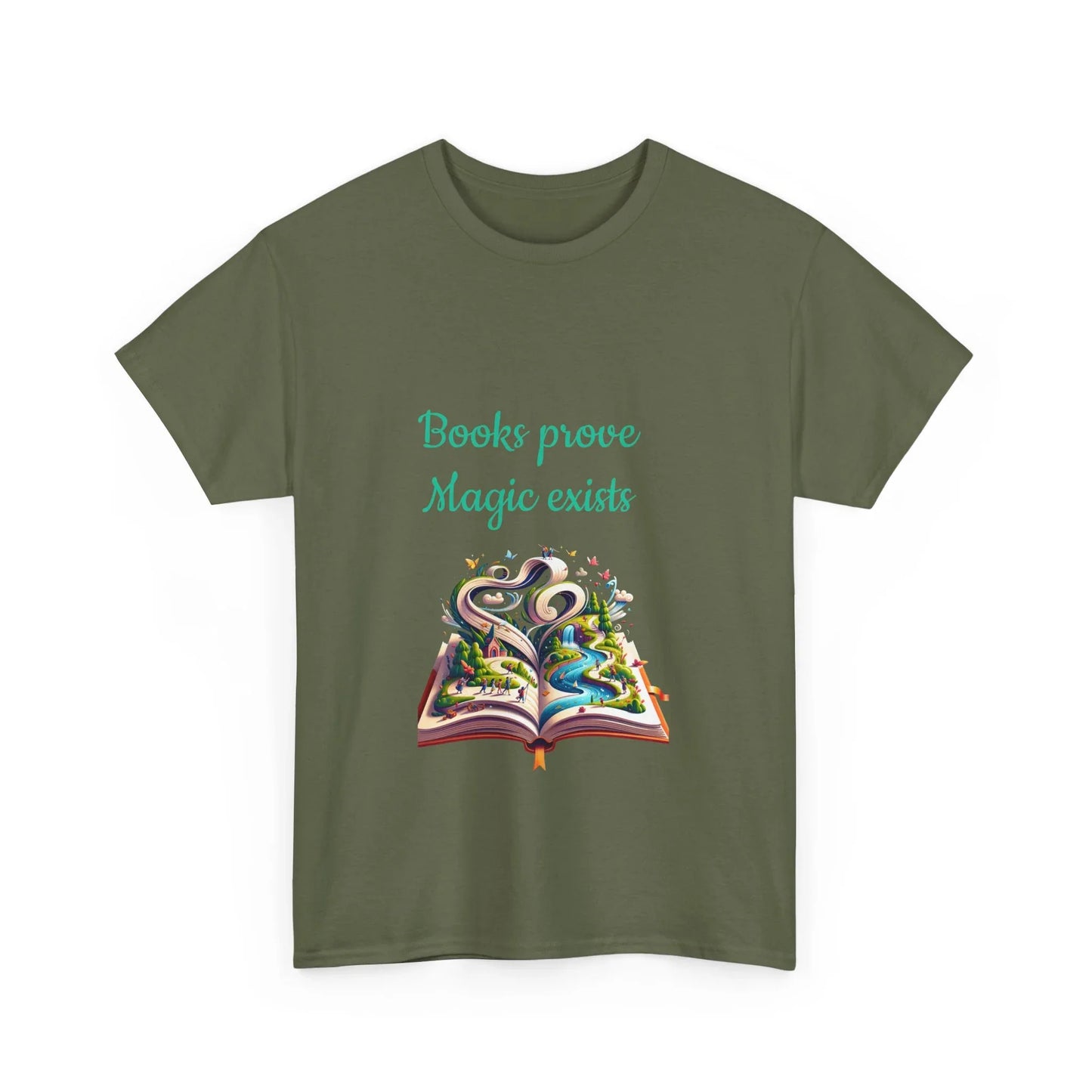 Book Lover's Unisex Heavy Cotton Tee - "Magic Exists" - The Dreamer's Bookshop.