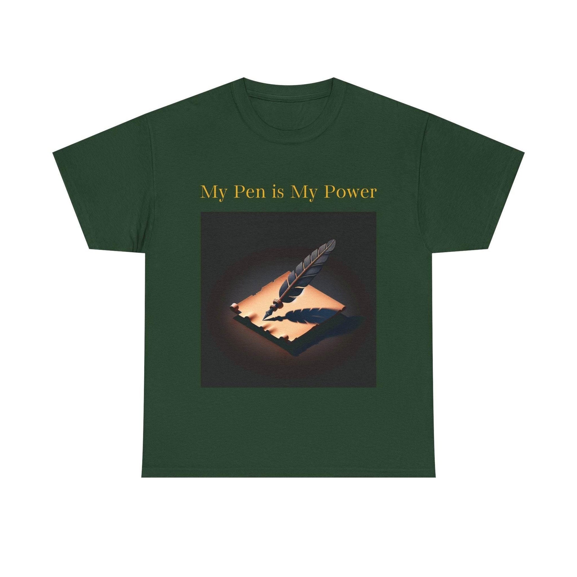 My Pen is My Power Unisex Heavy Cotton Tee - Creative Writer's Apparel - The Dreamer's Bookshop.