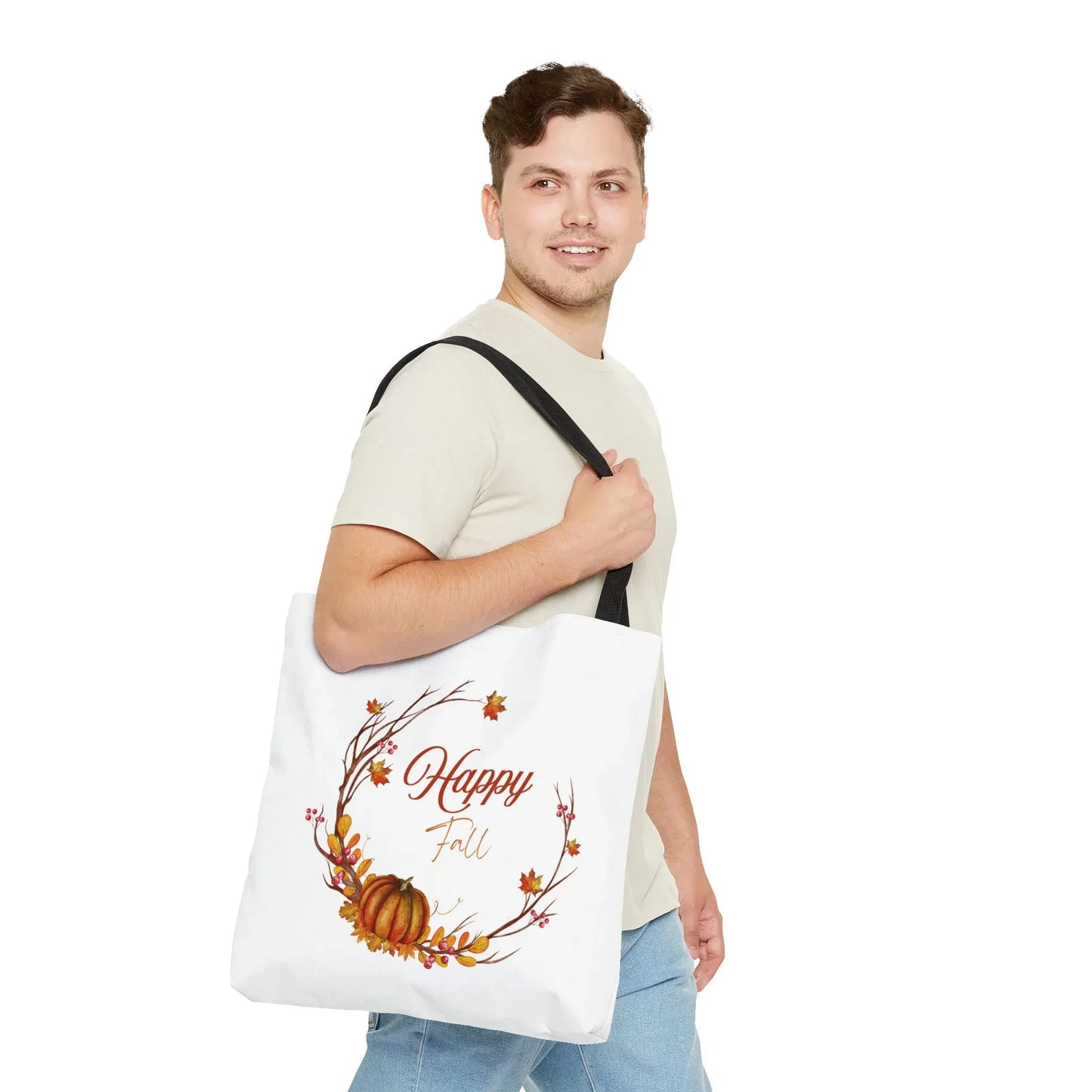 Happy Fall Tote Bag - Cozy Autumn Design - The Dreamer's Bookshop.