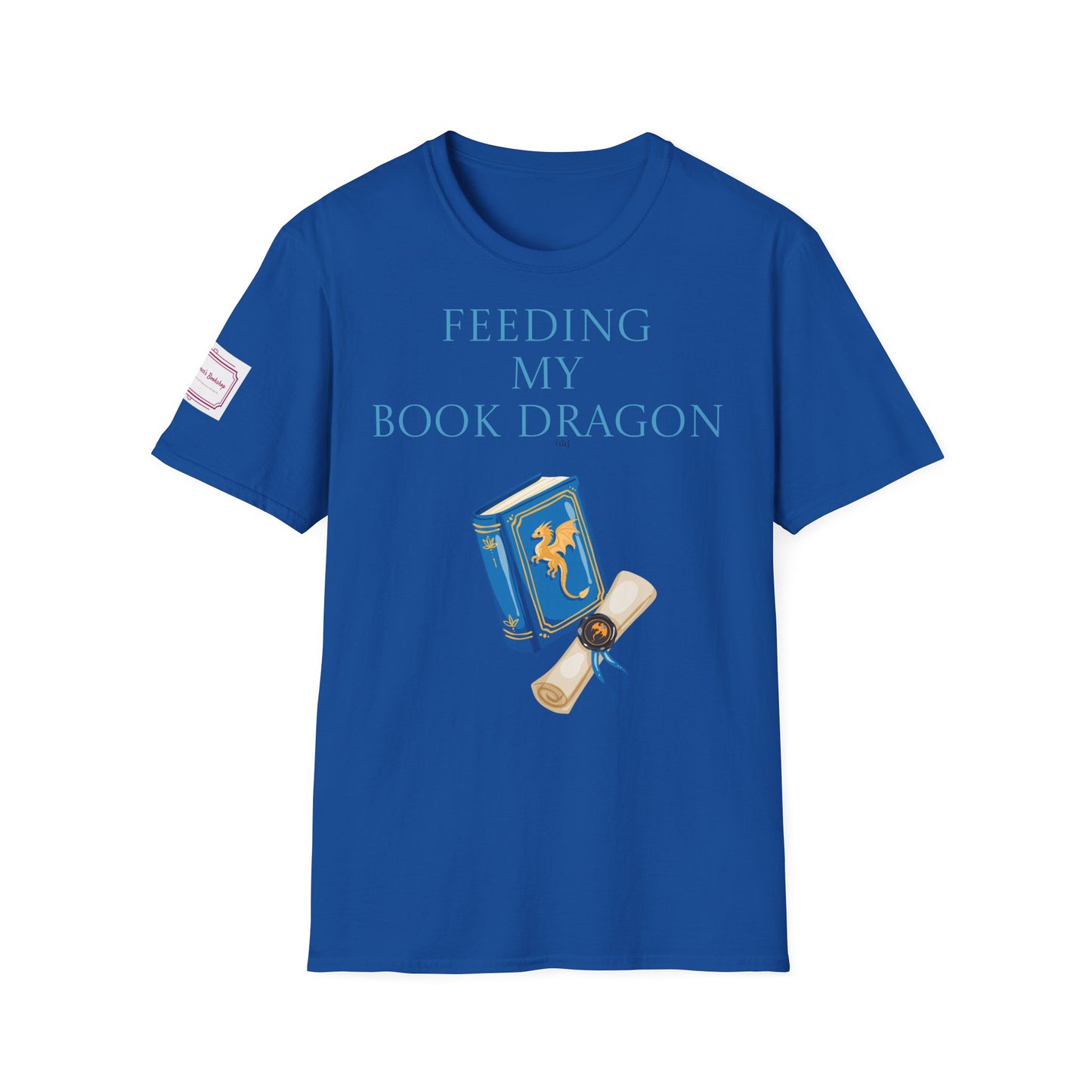 Inspirational Unisex Softstyle T-Shirt - 'Book Dragon' Motivational Design