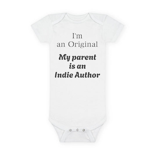 US - Cute Indie Author Baby Bodysuit - Organic Onesie for Creative Families - The Dreamer's Bookshop.