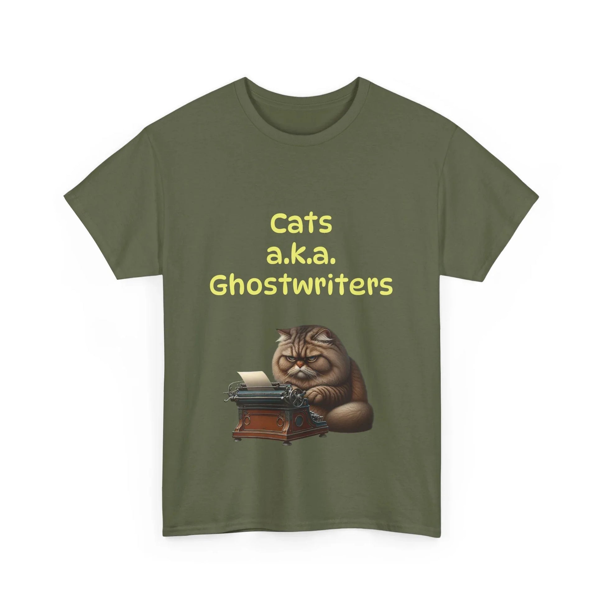 Book Lover's Unisex Heavy Cotton Tee - "Cats Ghostwriters" - The Dreamer's Bookshop.