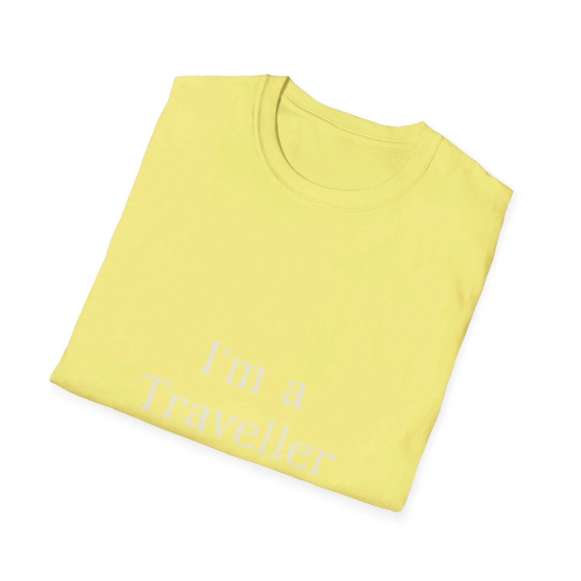 Unisex Softstyle T-Shirt - 'I'm a Traveller of Worlds' & 'Books Take Me Places Far & Beyond' - The Dreamer's Bookshop.