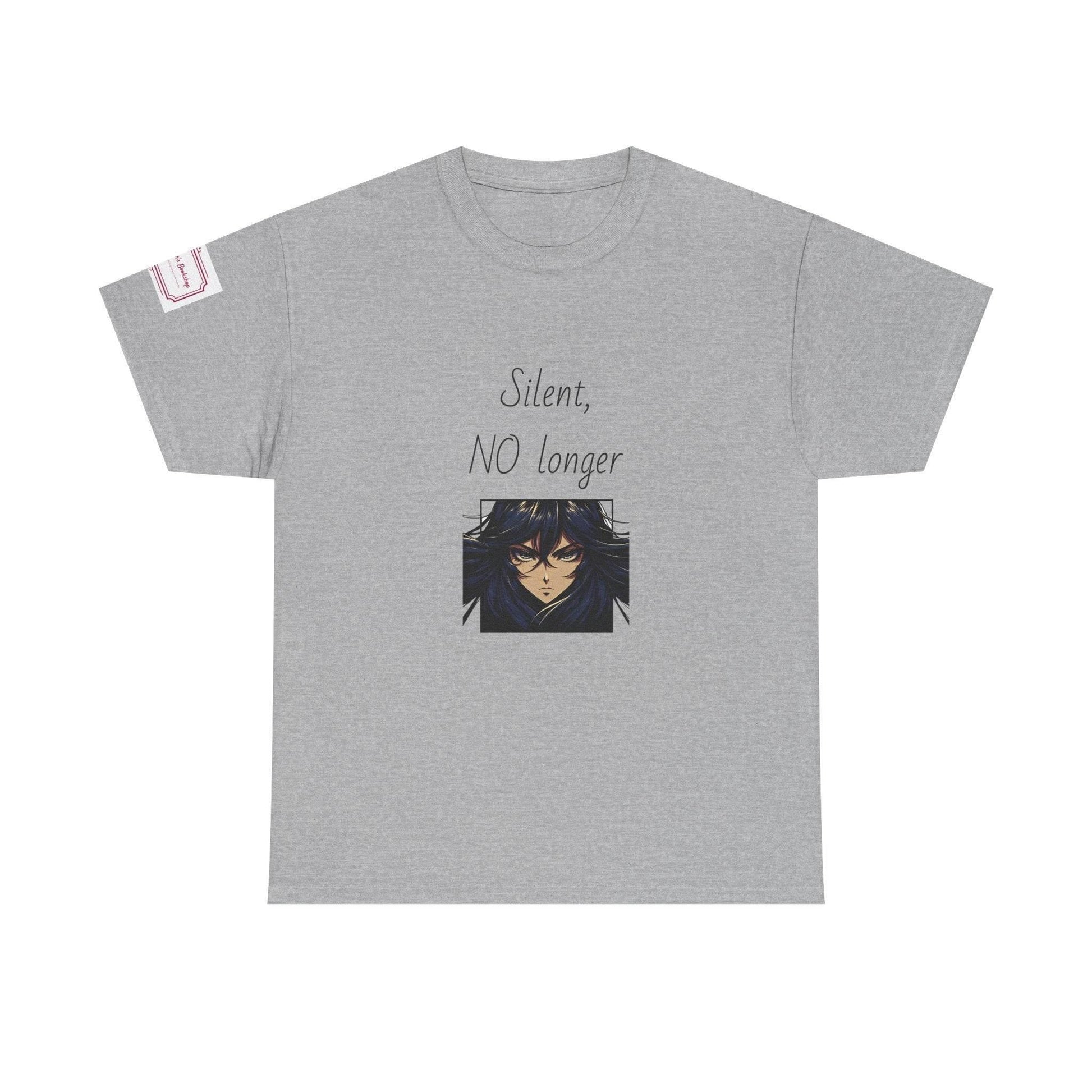 Silent, NO longer - Inspirational Unisex Heavy Cotton Tee - The Dreamer's Bookshop.