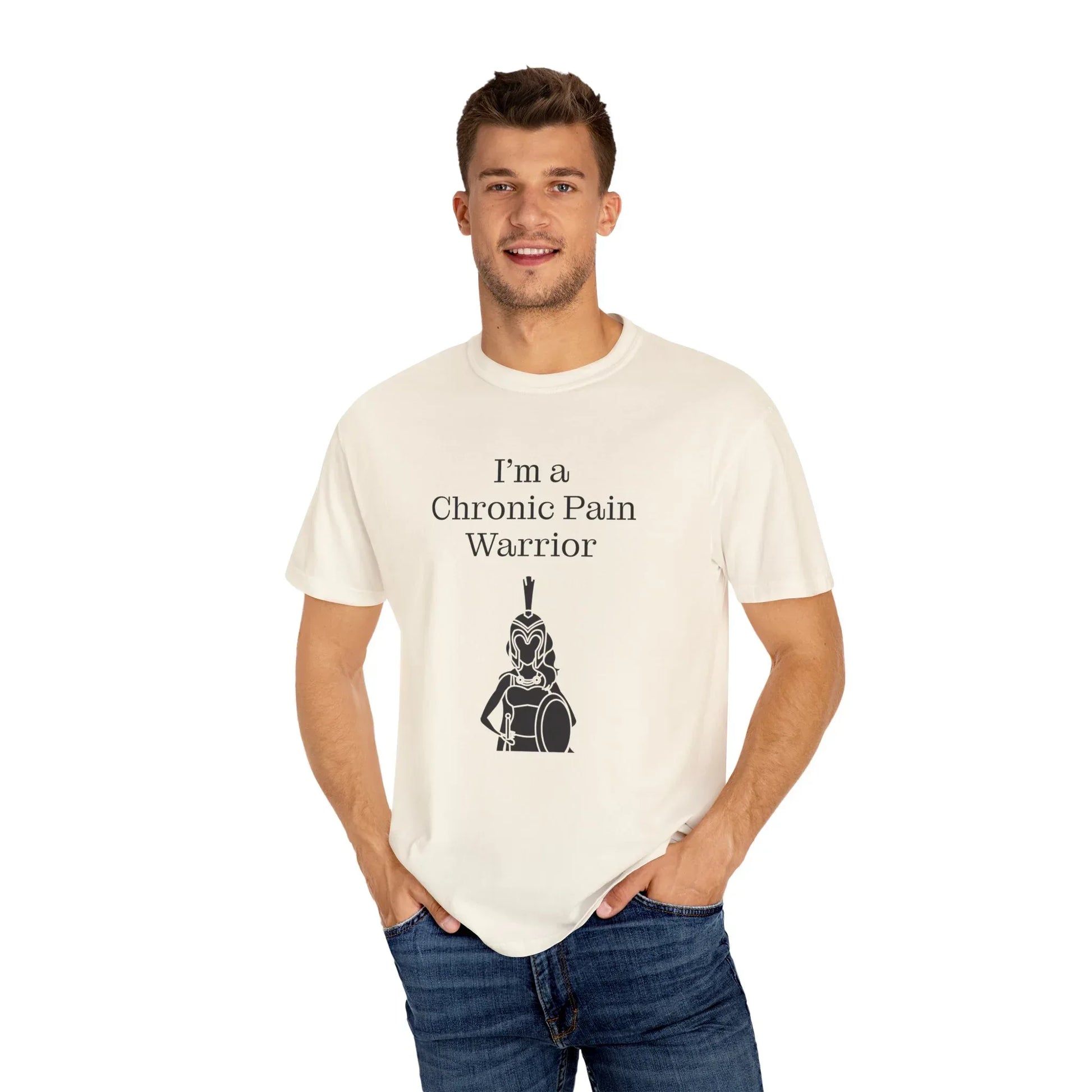 Chronic Pain Warrior Unisex Garment-Dyed T-shirt - Inspirational Motivational Tee - The Dreamer's Bookshop.