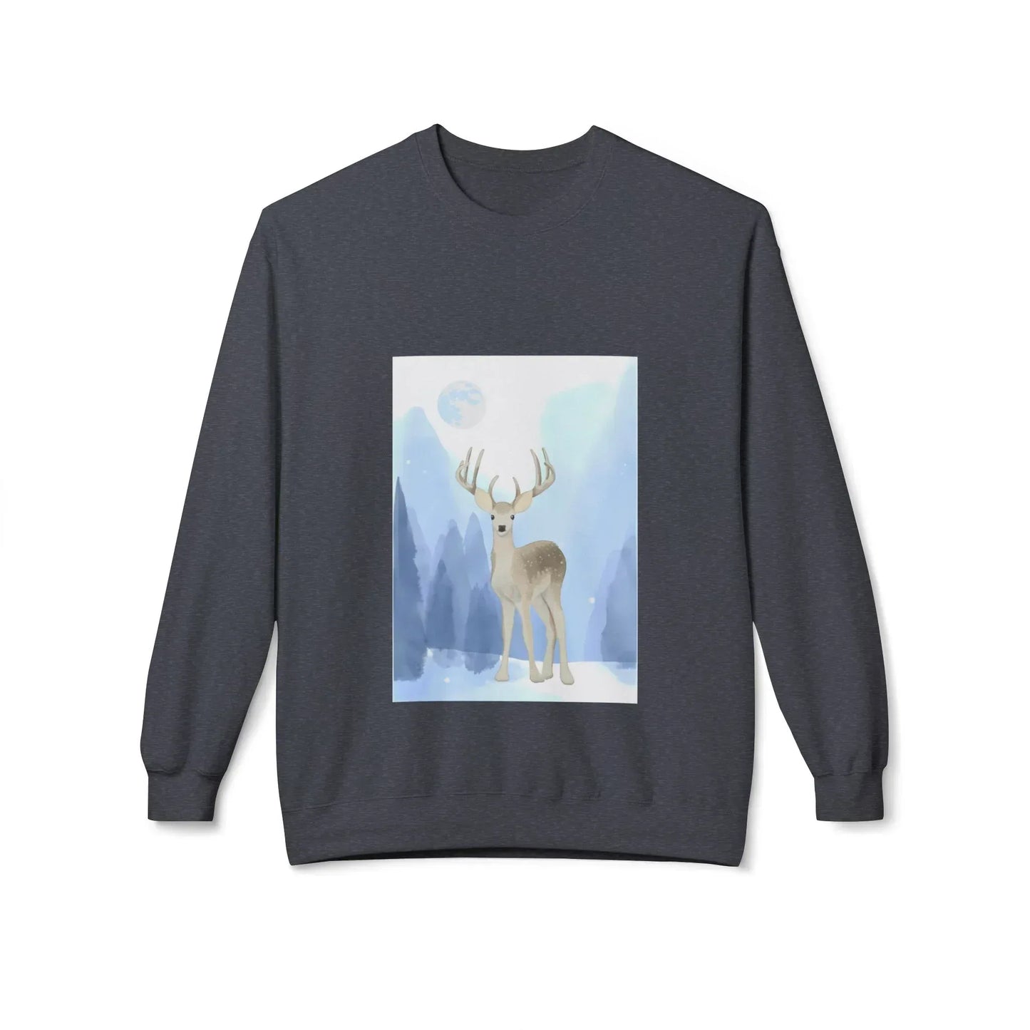 Winter Deer Unisex Fleece Crewneck Sweatshirt - Ideal Gift Cozy Days - The Dreamer's Bookshop.