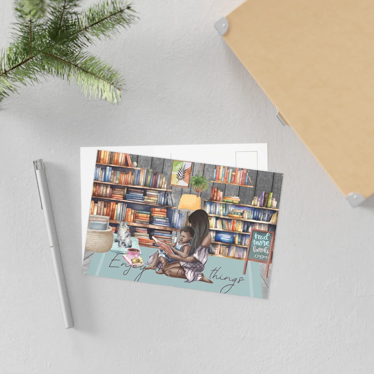 The Dreamer's Bookshop "Mom Reading" Enjoy the Little Things Card - The Dreamer's Bookshop.