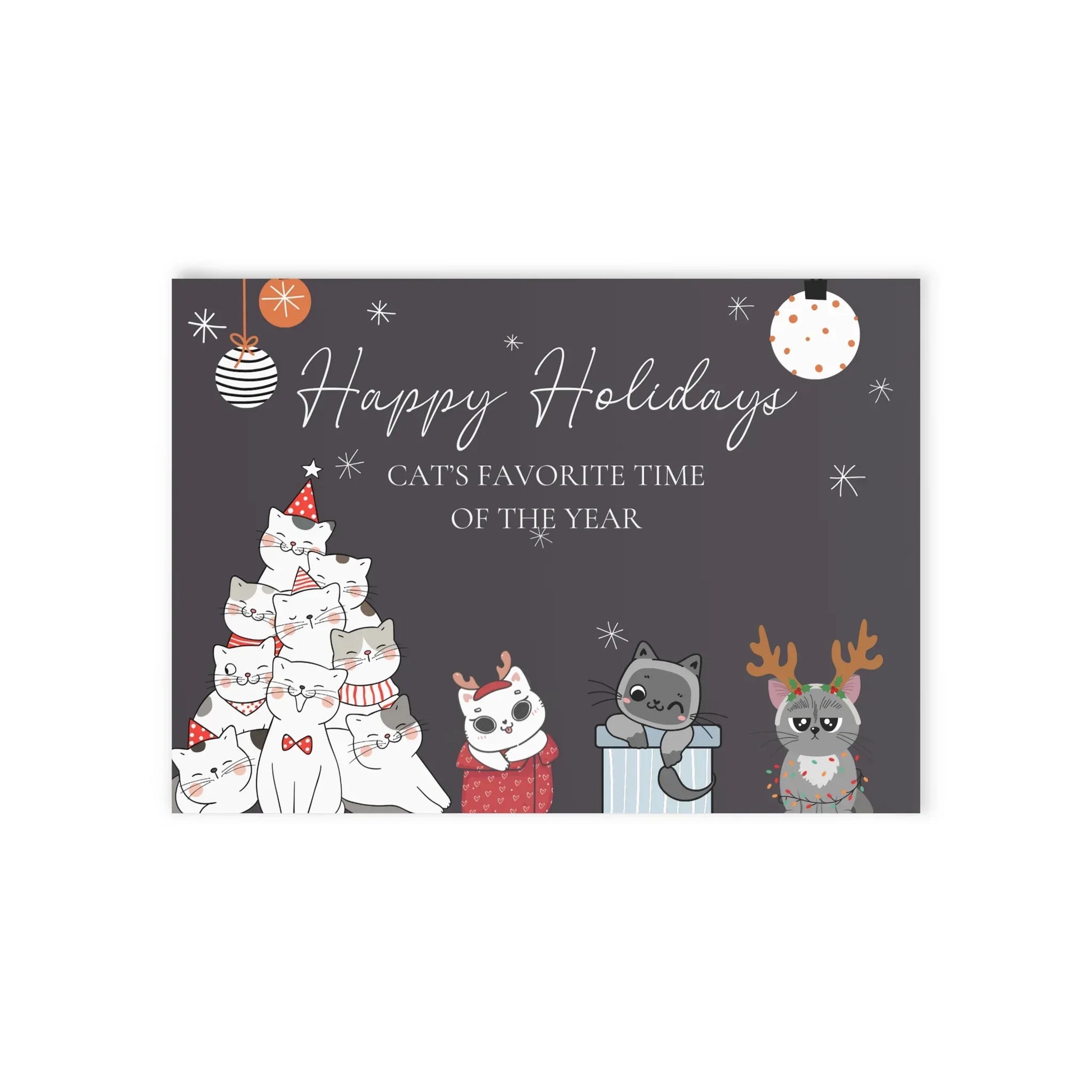 The Dreamer's Bookshop "Cat's Grey XMas" Cute Christmas Cards - The Dreamer's Bookshop.