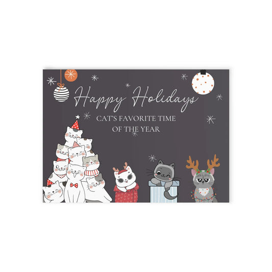 The Dreamer's Bookshop "Cat's Grey XMas" Cute Christmas Cards - The Dreamer's Bookshop.