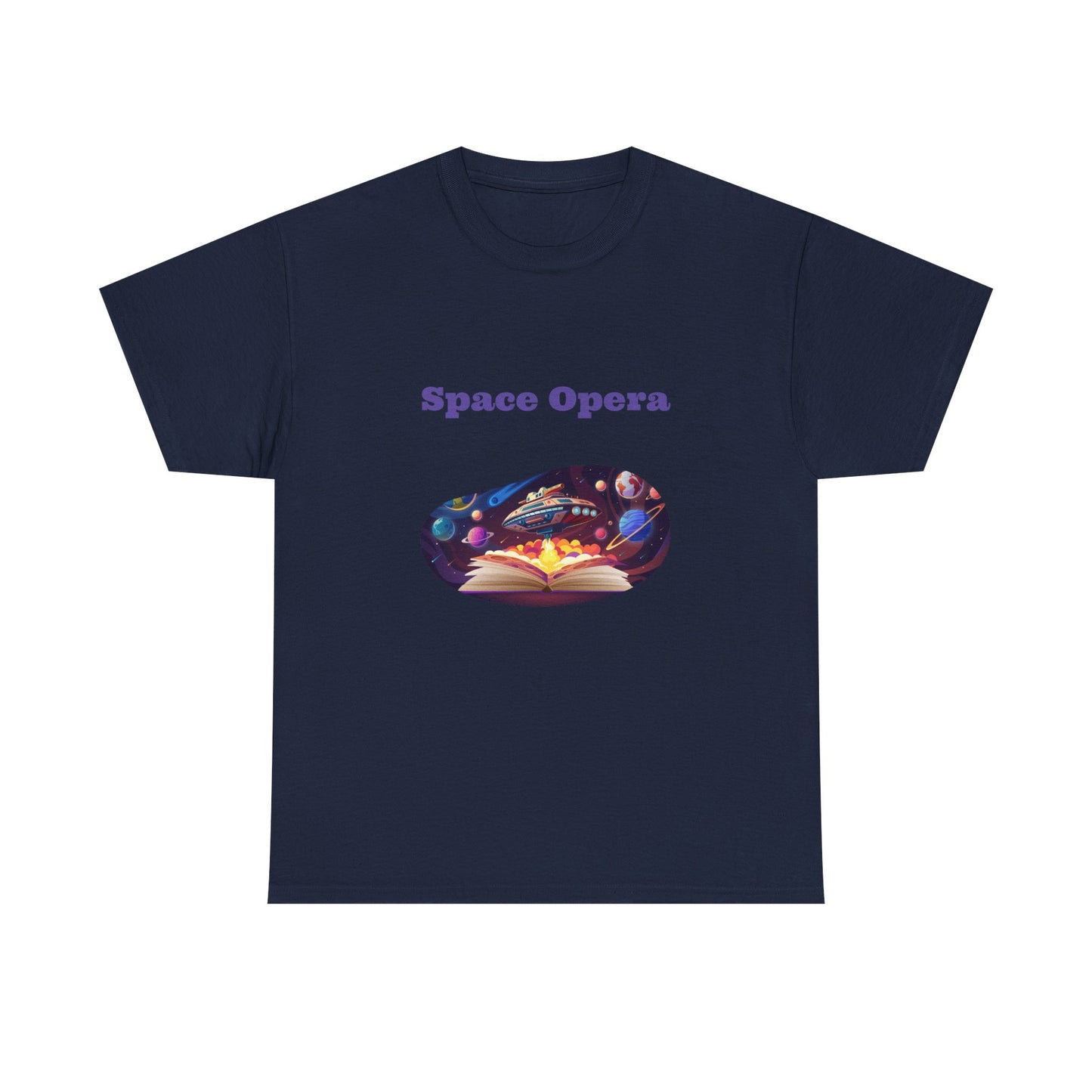 Space Opera -  Graphic Tee - Unisex Heavy Cotton T-Shirt Sci-Fi Books