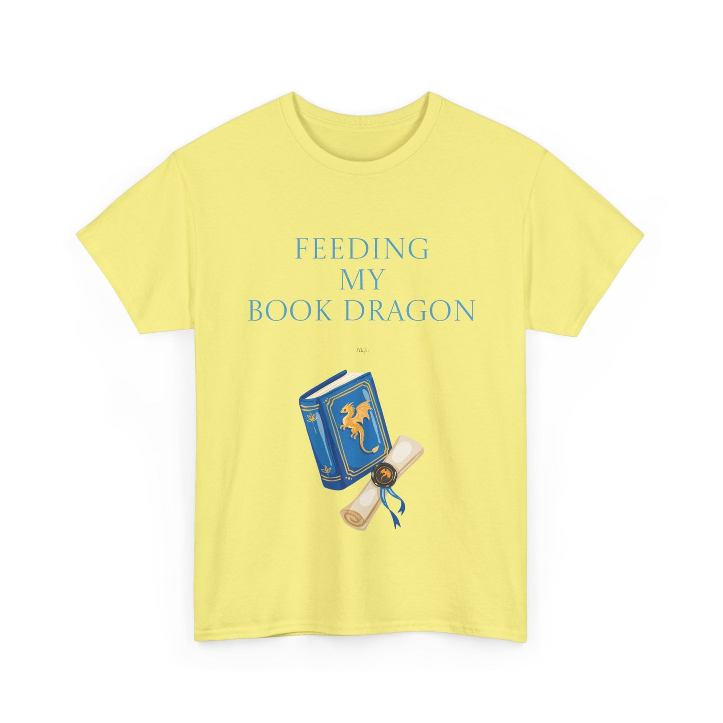 Book Dragon Unisex Heavy Cotton Tee - Creative Writer's Apparel