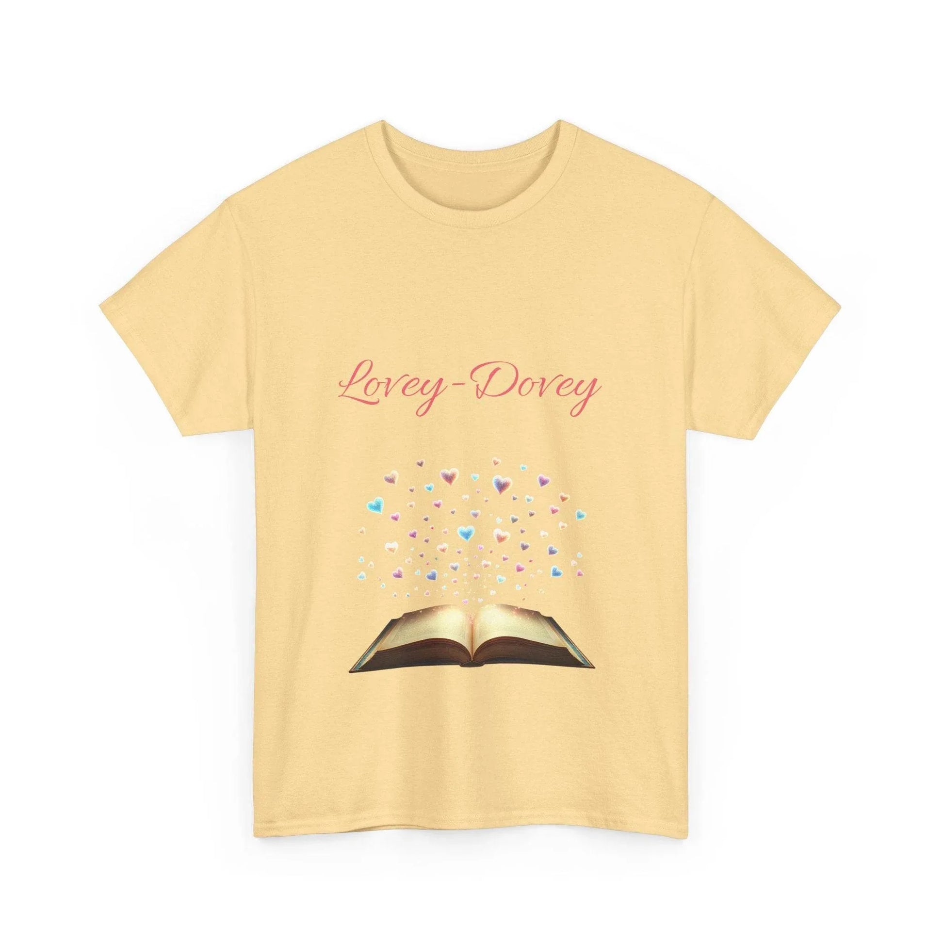 Lovey-Dovey - Unisex Heavy Cotton Tee - Sweet Romance - The Dreamer's Bookshop.