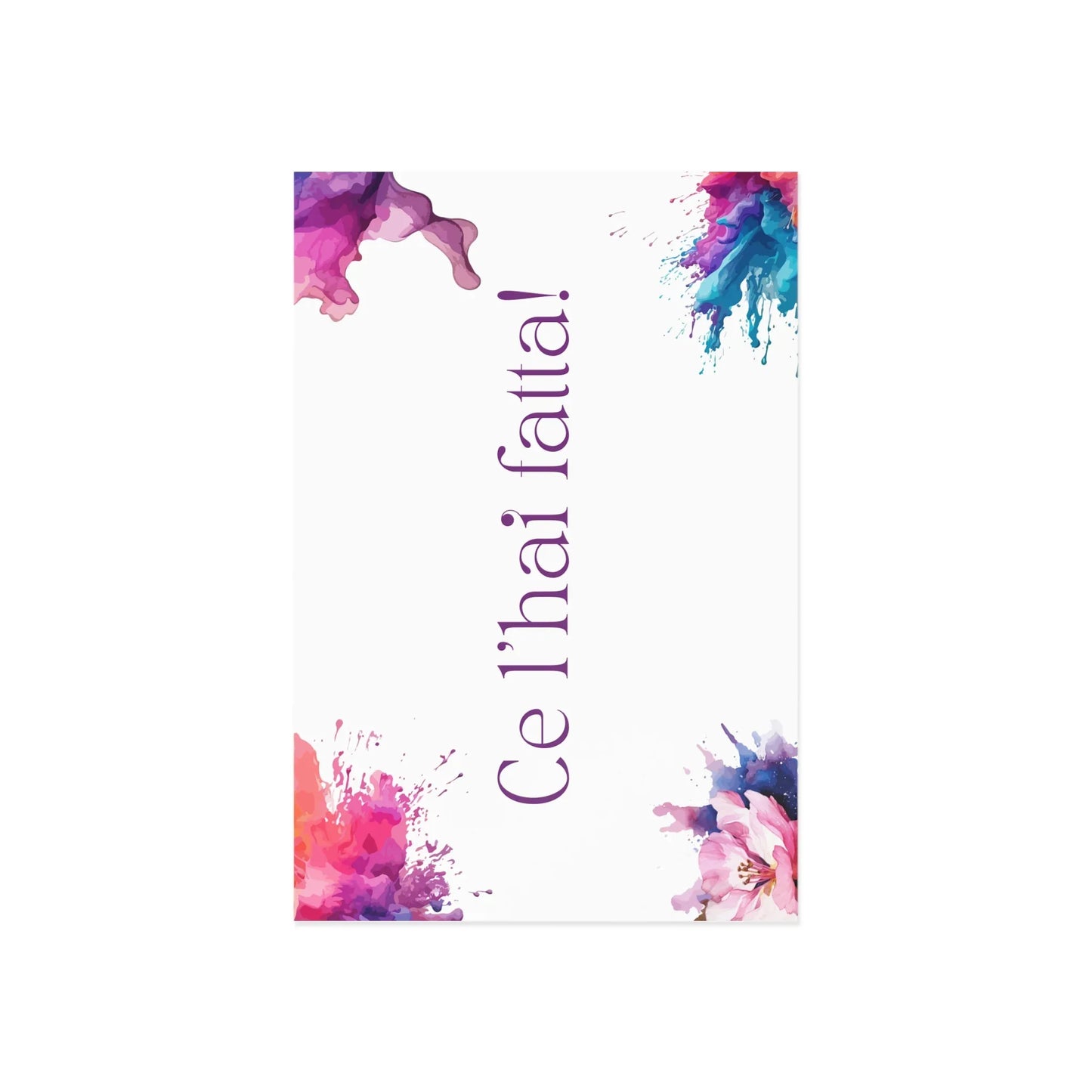 Watercolor Art Exclamation Card "Ce l'hai fatta" Joyful Print - The Dreamer's Bookshop.