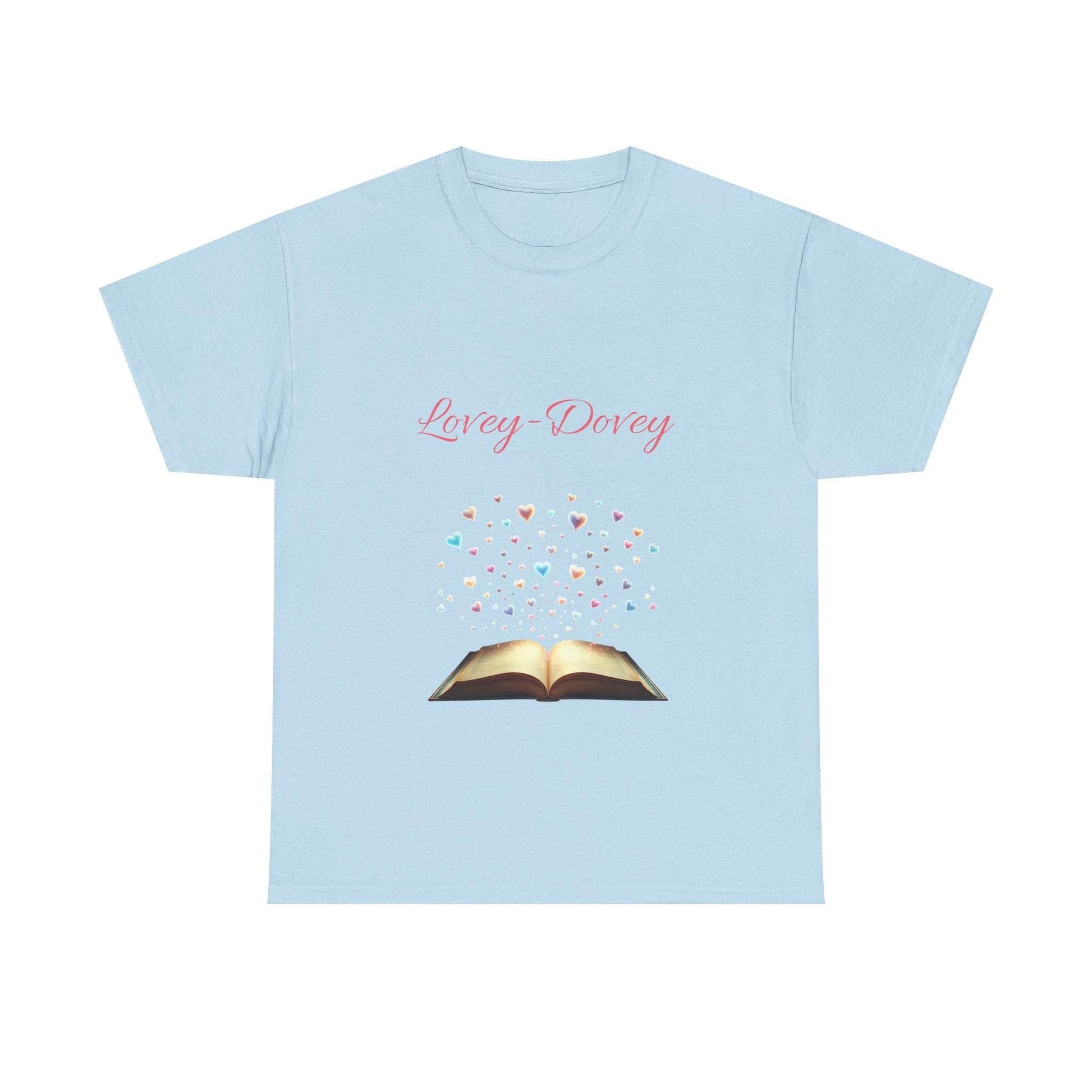 Lovey-Dovey - Unisex Heavy Cotton Tee - Sweet Romance - The Dreamer's Bookshop.