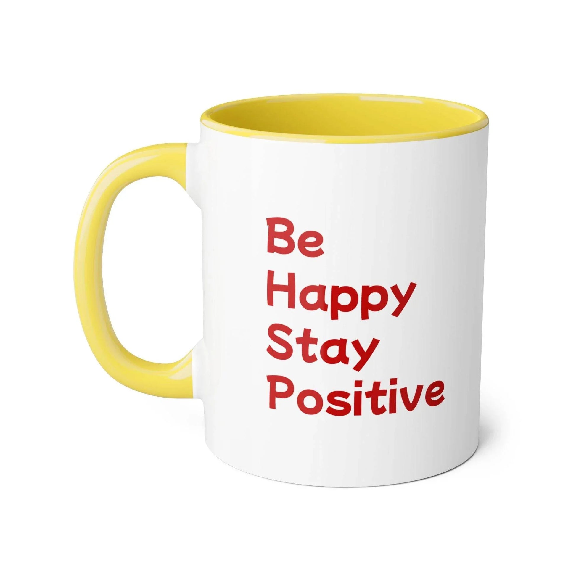 Be Happy Stay Positive Accent Mug - 11oz Coffee Cup for Daily Inspiration - The Dreamer's Bookshop.