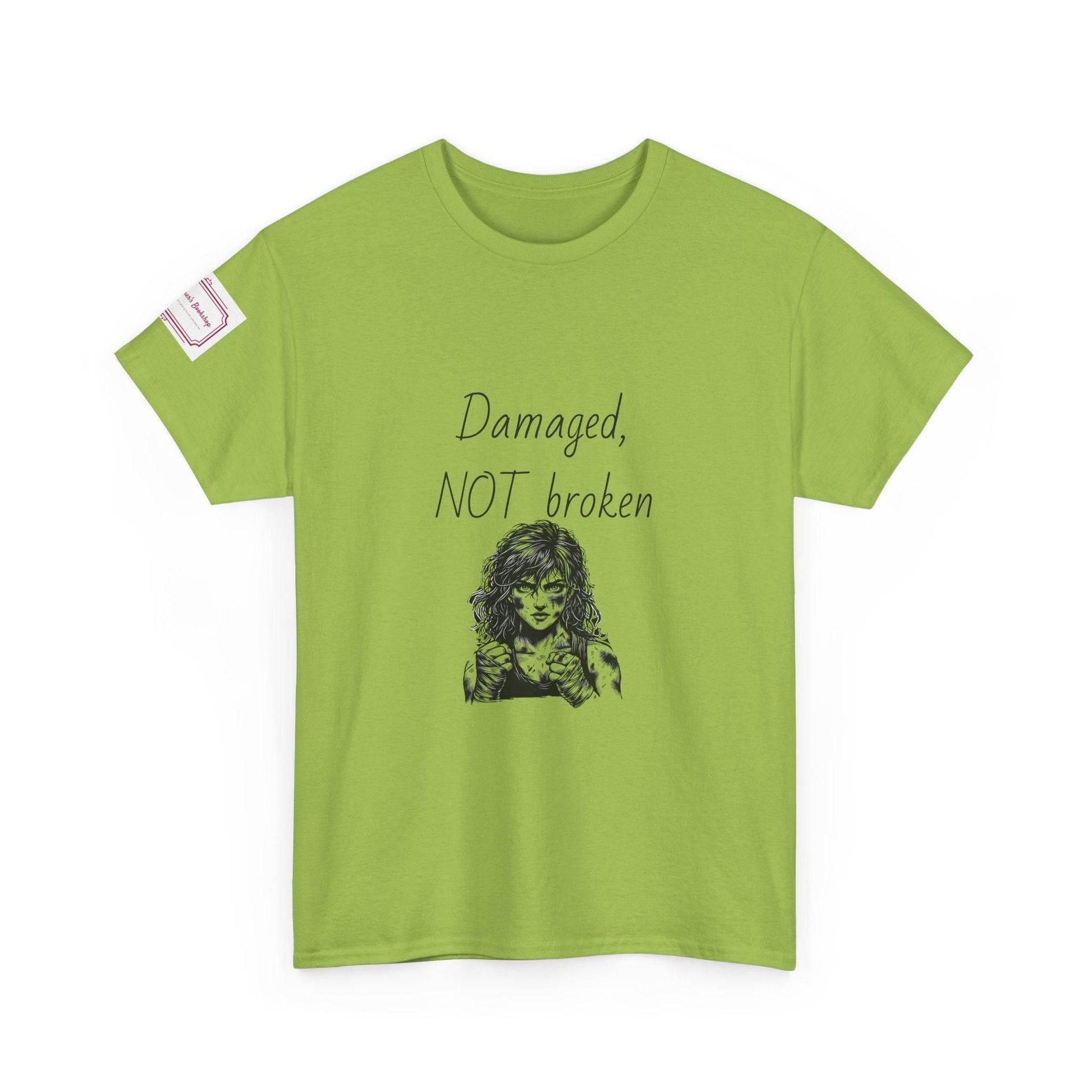 Damaged, NOT broken - Inspirational Unisex Heavy Cotton Tee - The Dreamer's Bookshop.