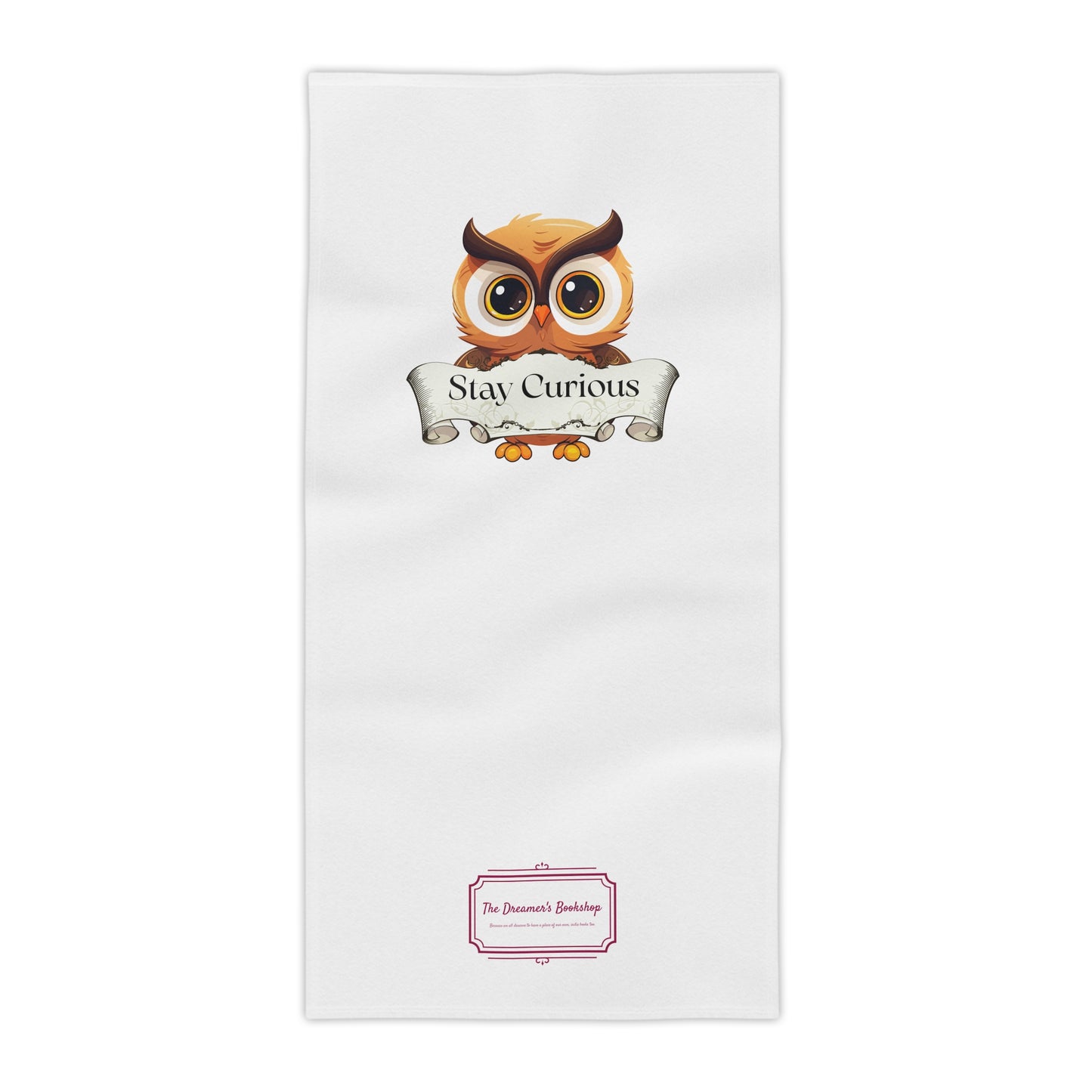 Beach Towel "Stay Curious" Cozy Literary Escape for Book Lovers