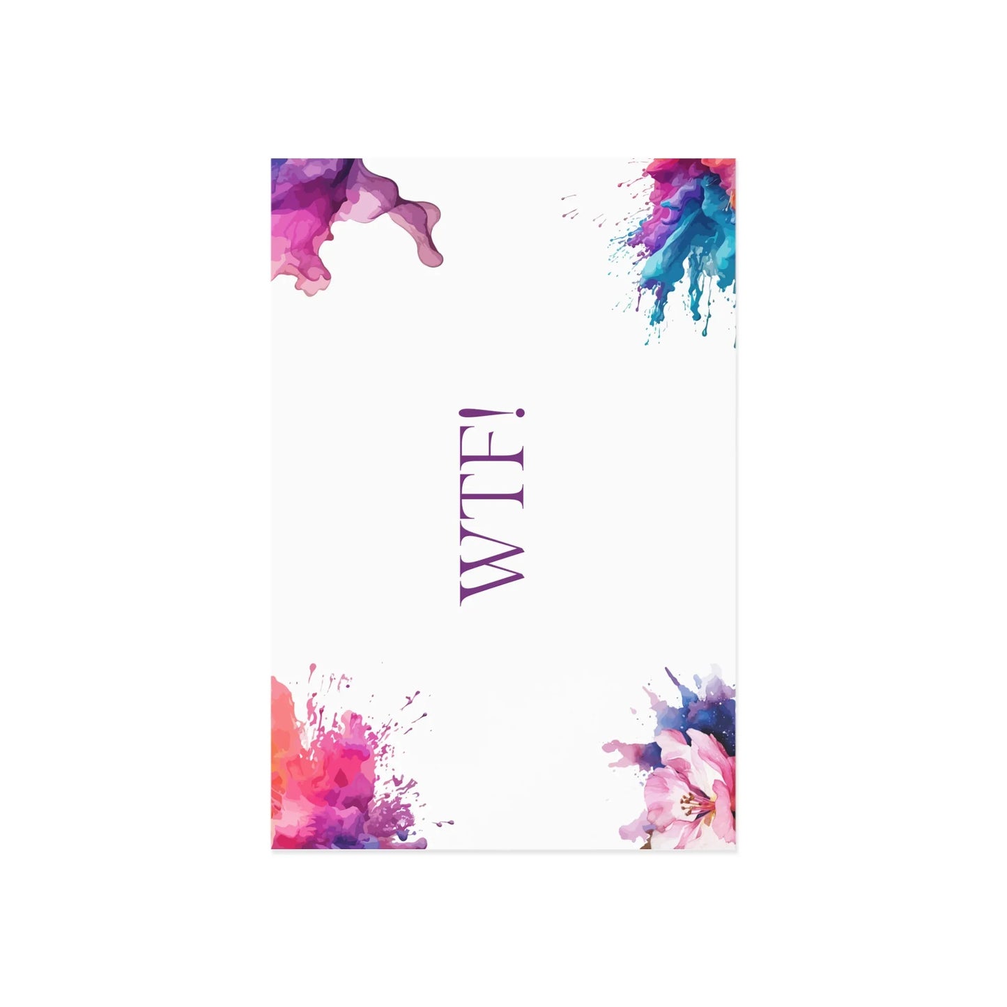Watercolor Art Exclamation Card "WTF" Joyful Print - The Dreamer's Bookshop.